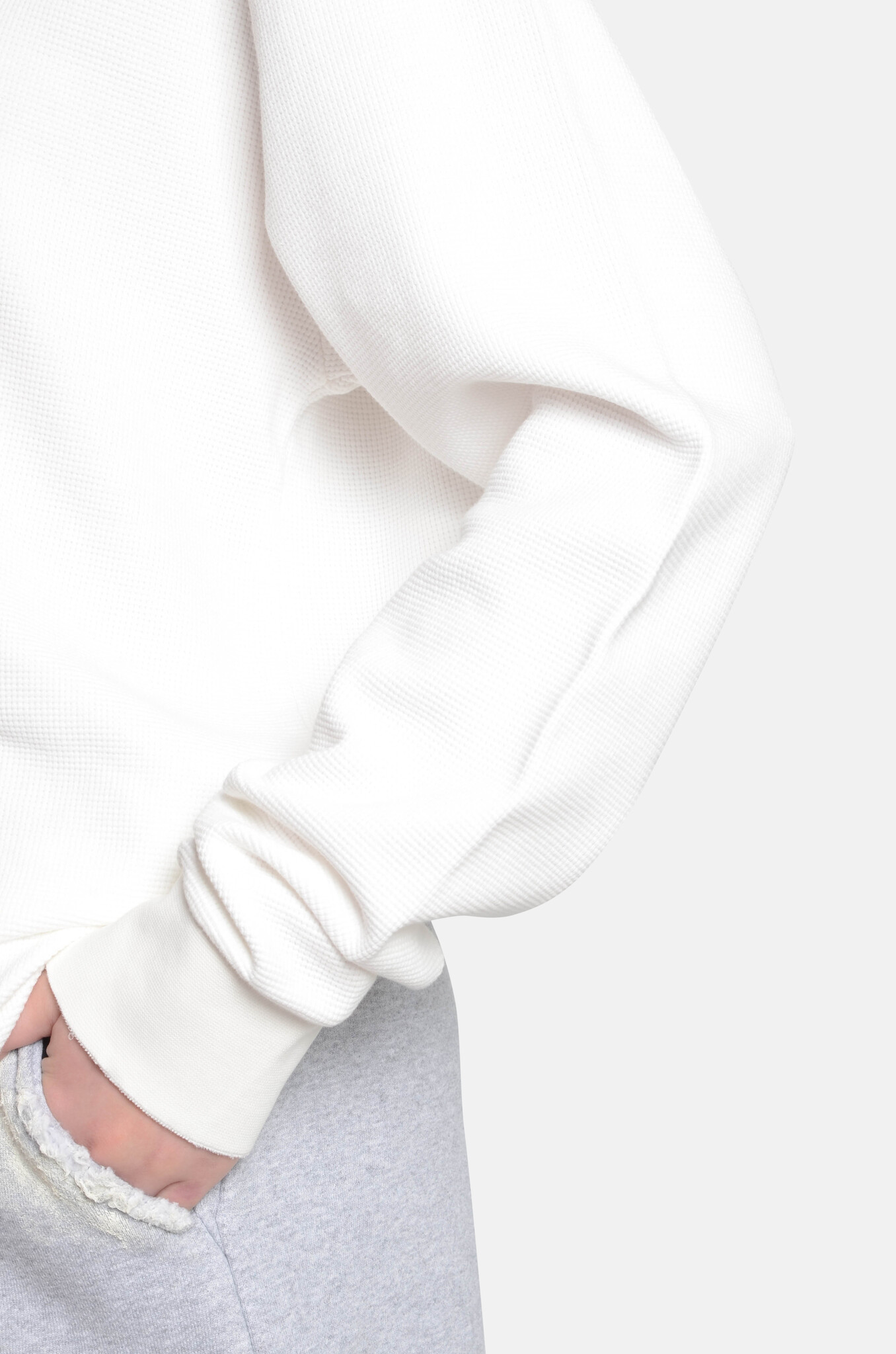Long Sleeve Tee in Waffle Fabric-5