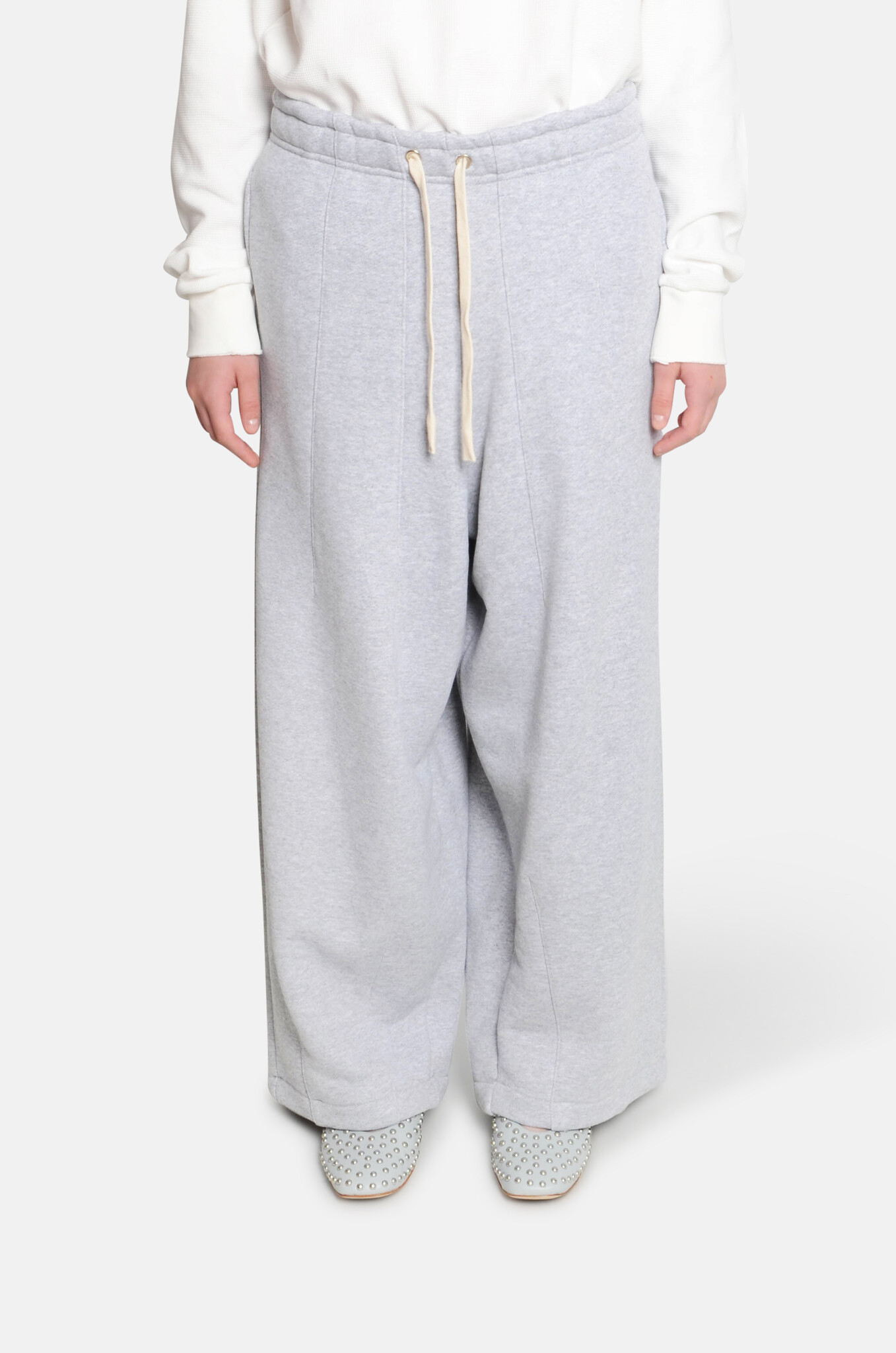 Wide Fit Sweatpants in Heather Grey-1