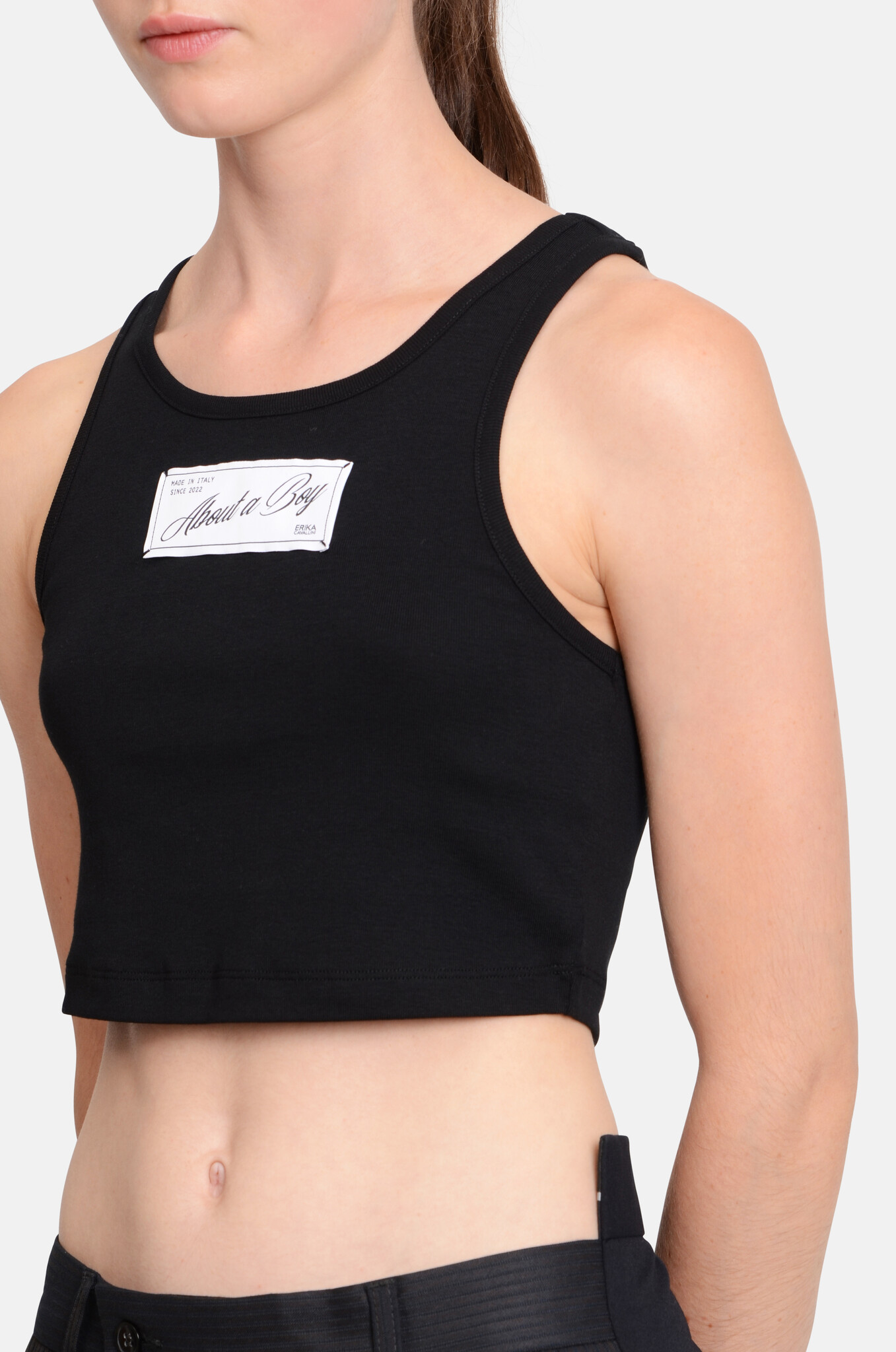 About a Boy Copped Tank in Black-5