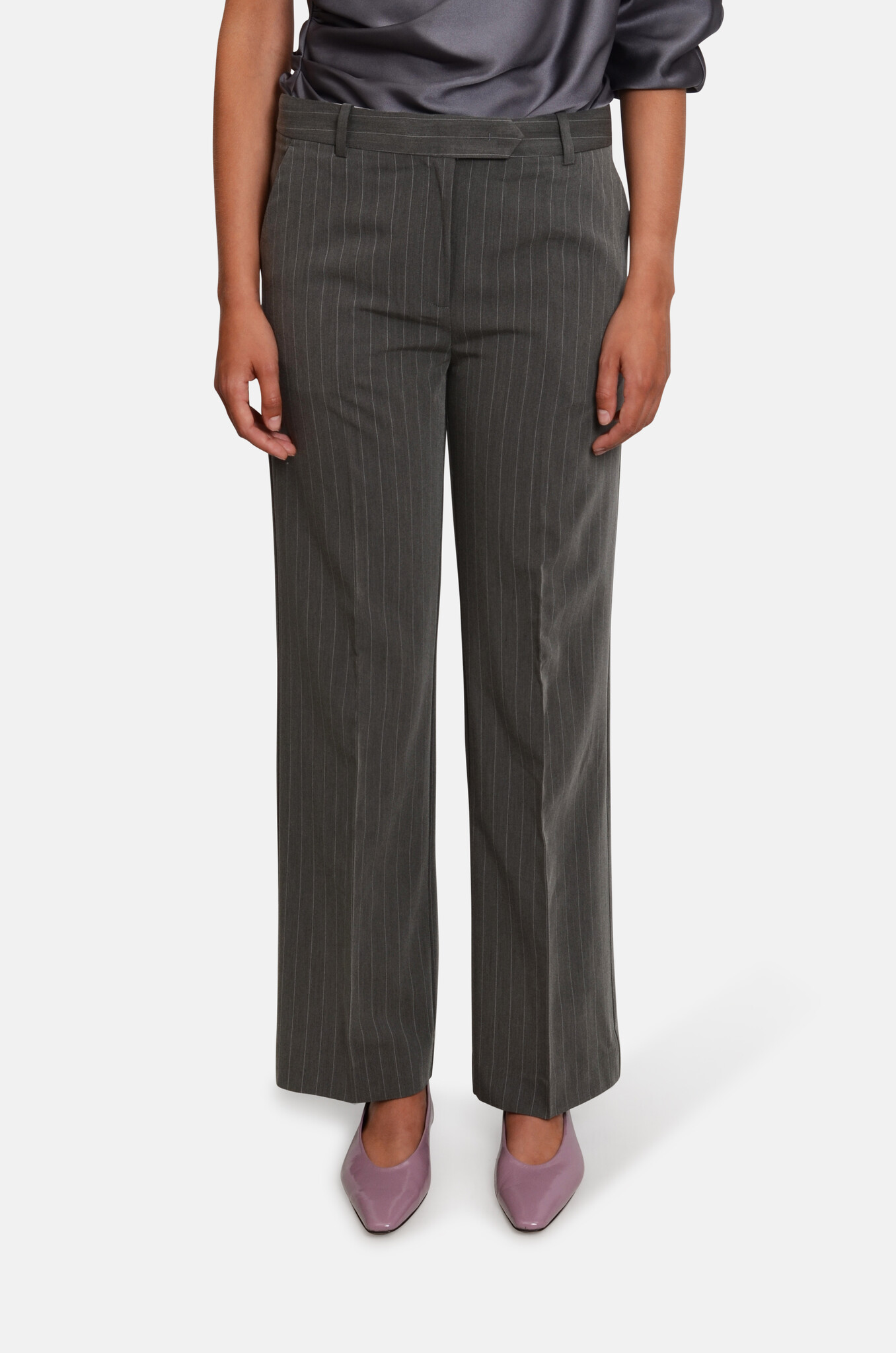 Steven Straight Pants Grey/White Pinstripe-1