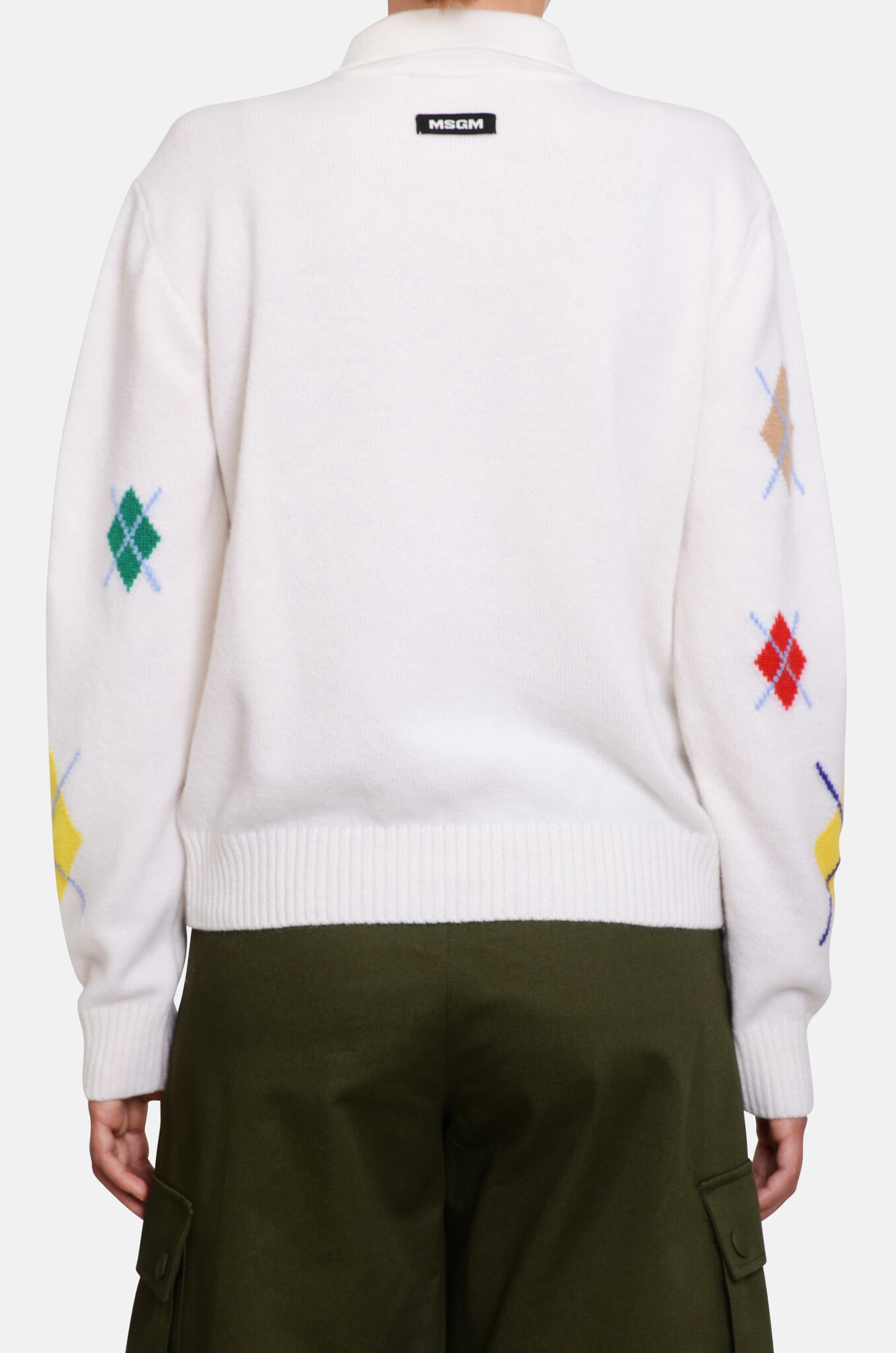 Diamond-pattern Polo Knit-4