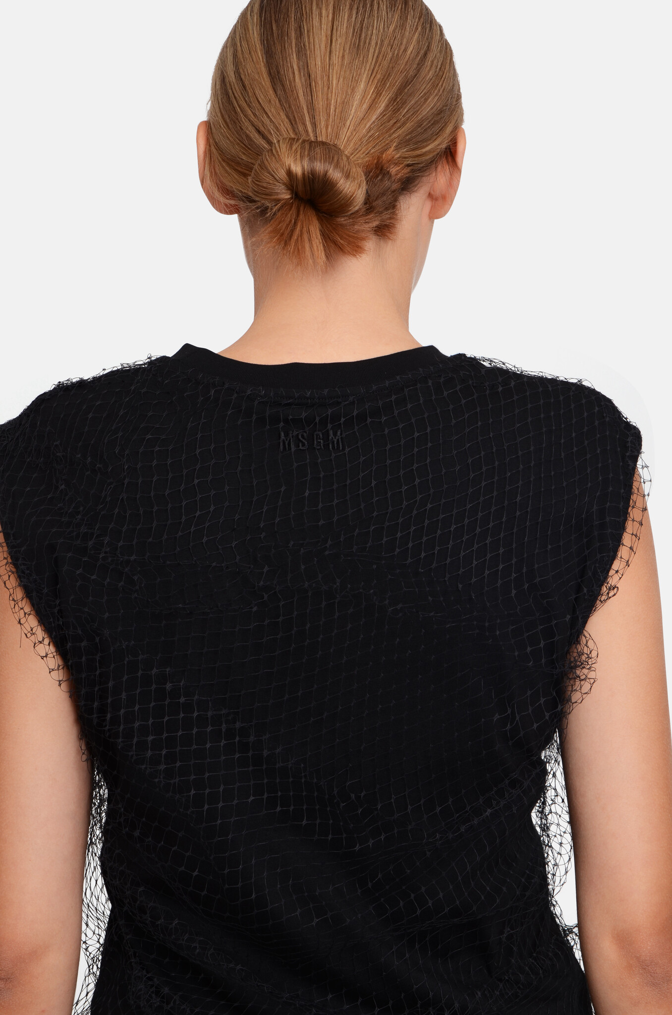 Mesh Layered Black Top-5