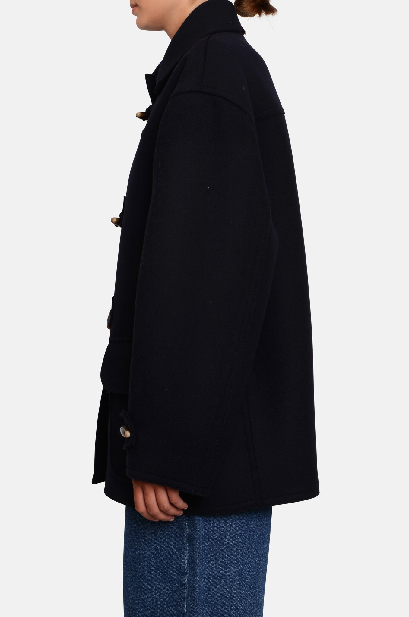 Navy Wool Duffle Coat-3