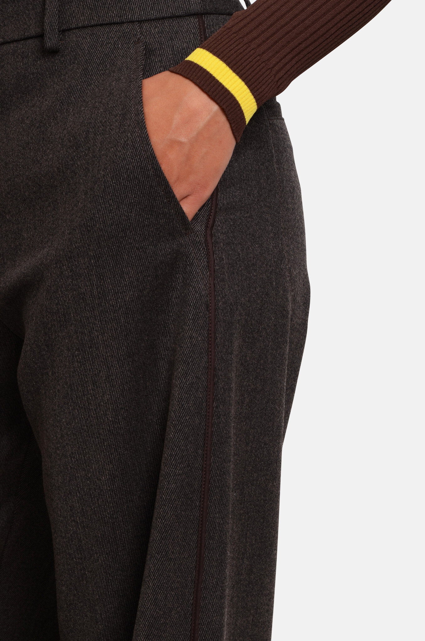 Dark Brown Straight Pants-5