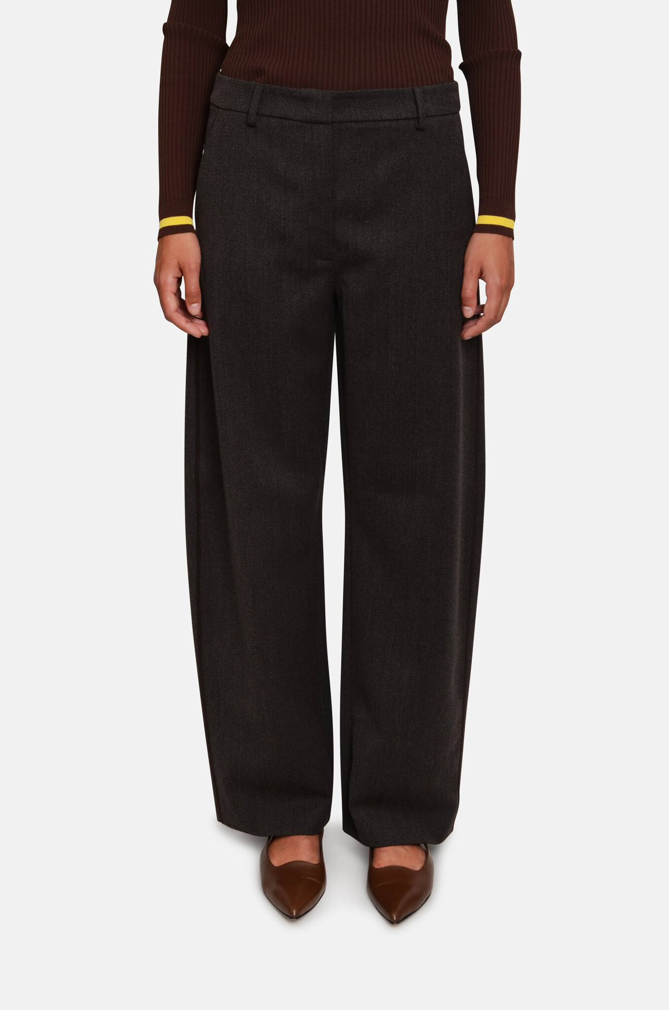 Dark Brown Straight Pants-1