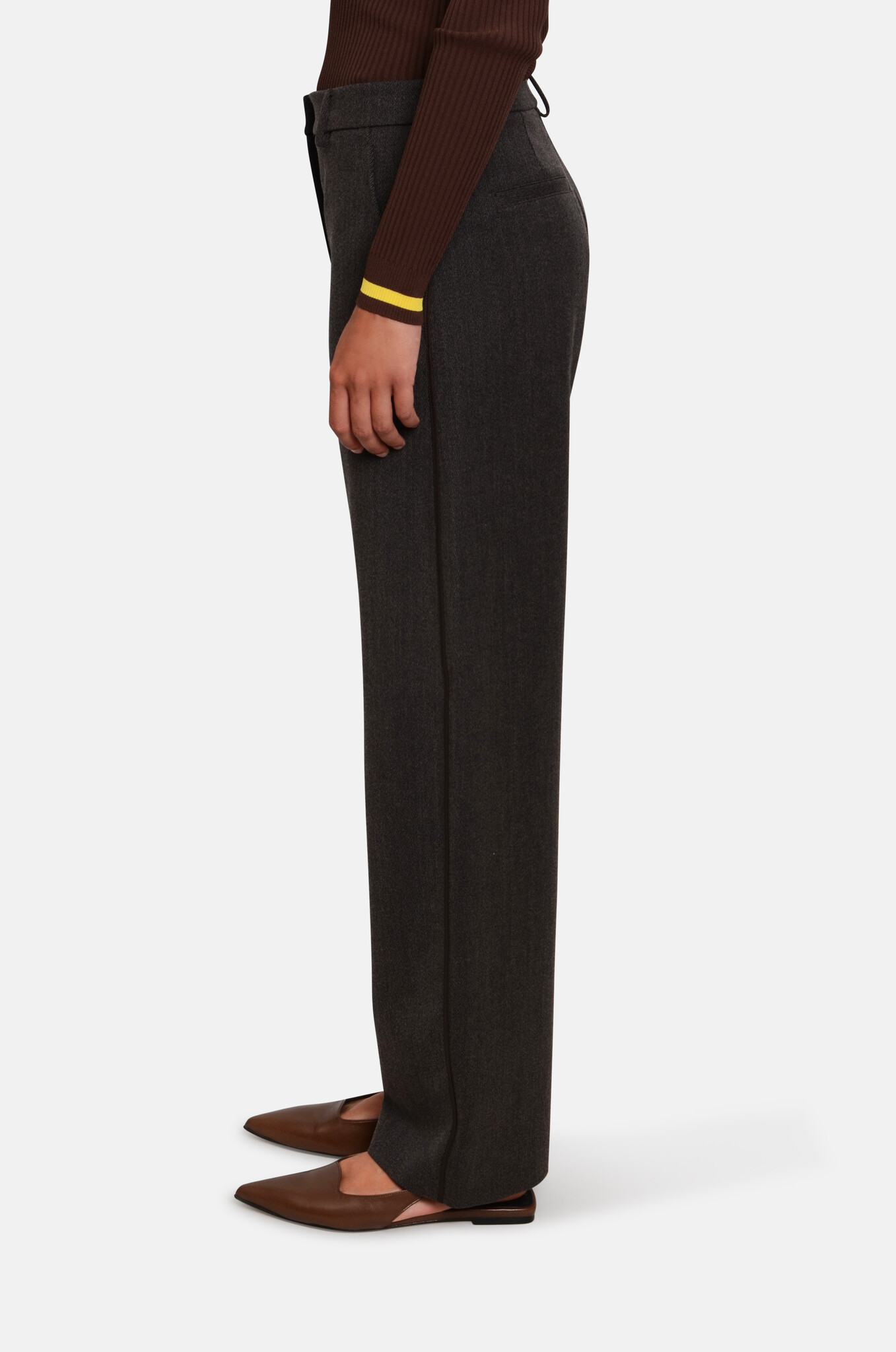 Dark Brown Straight Pants-3