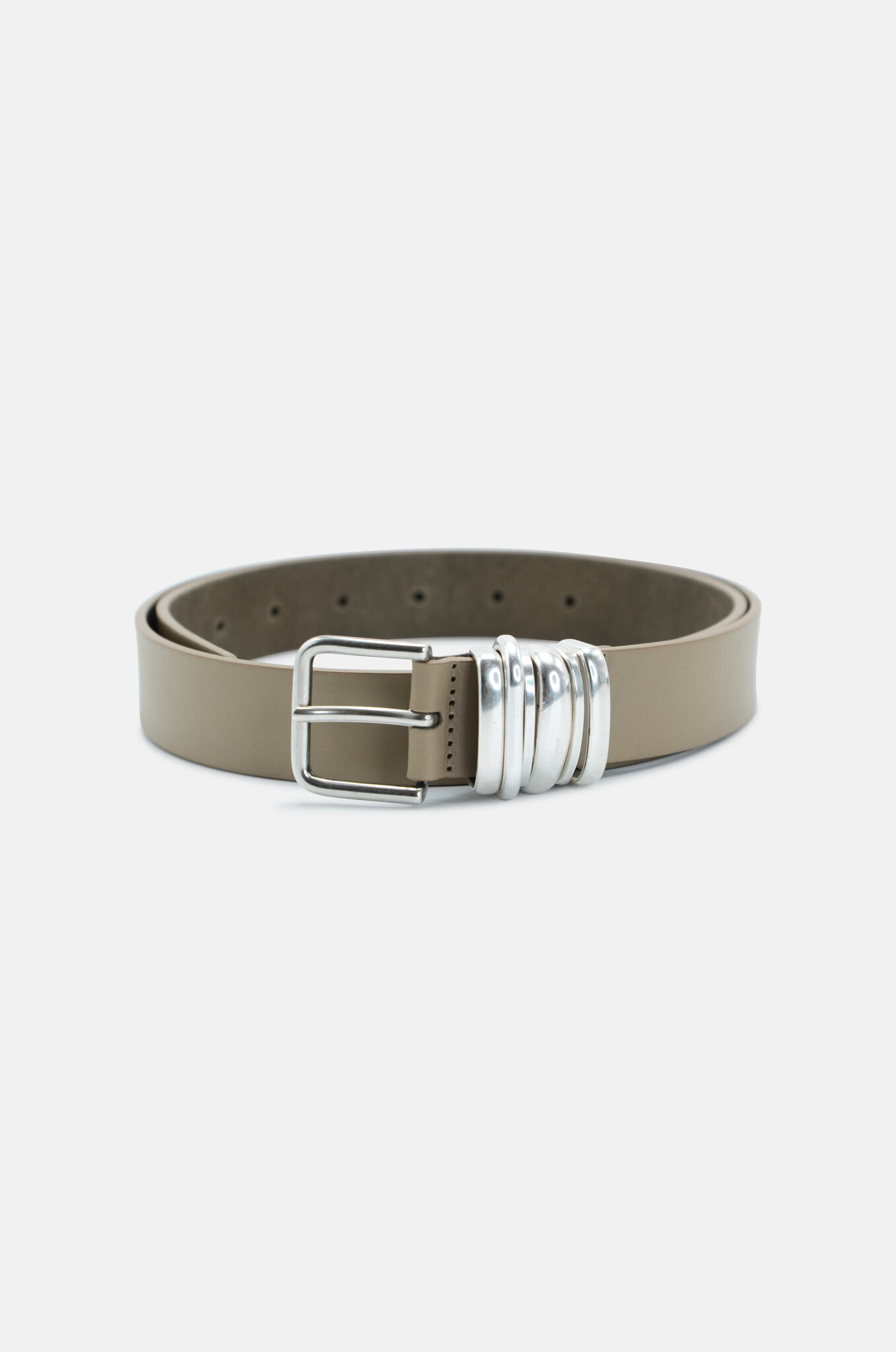Leather Belt in Urban Beige-1