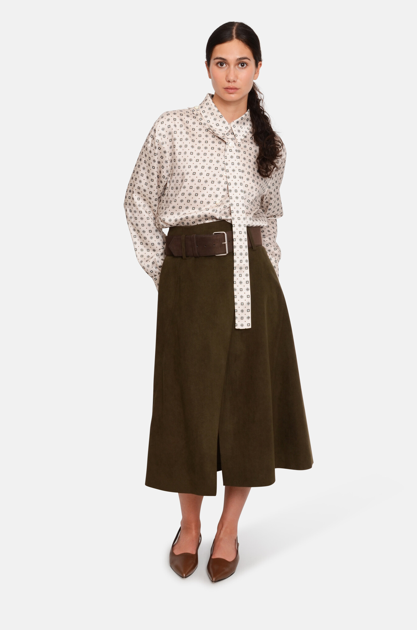 All-Over Patterned Fluid Blouse-2