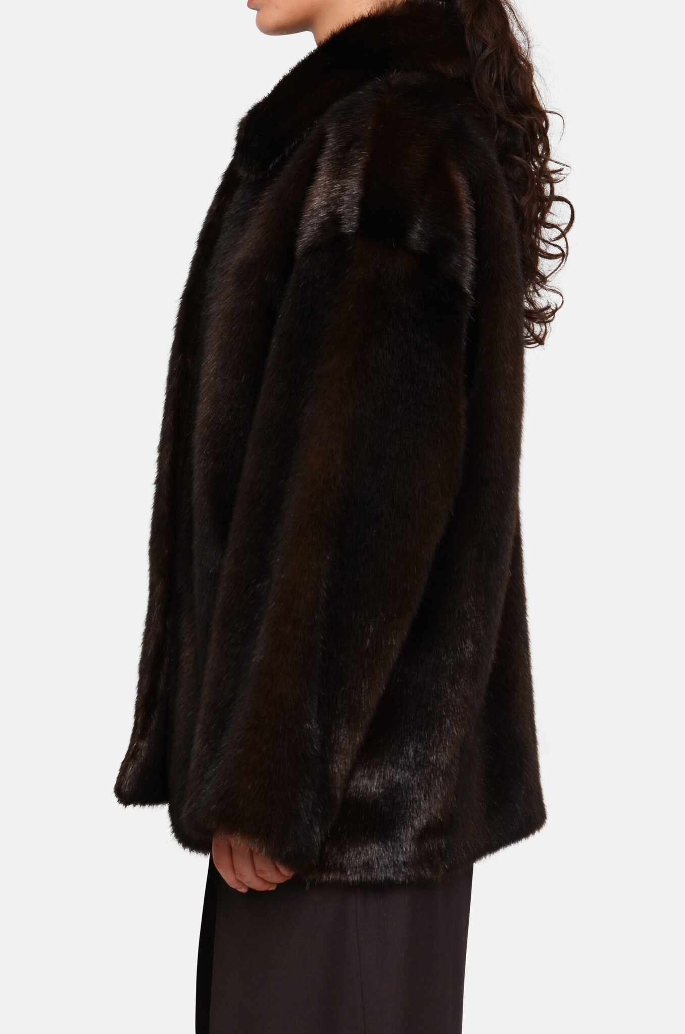 Faux Fur Coat in Brown-3