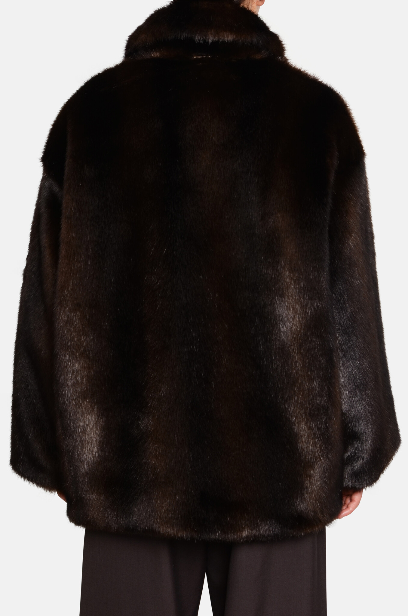 Faux Fur Coat in Brown-4