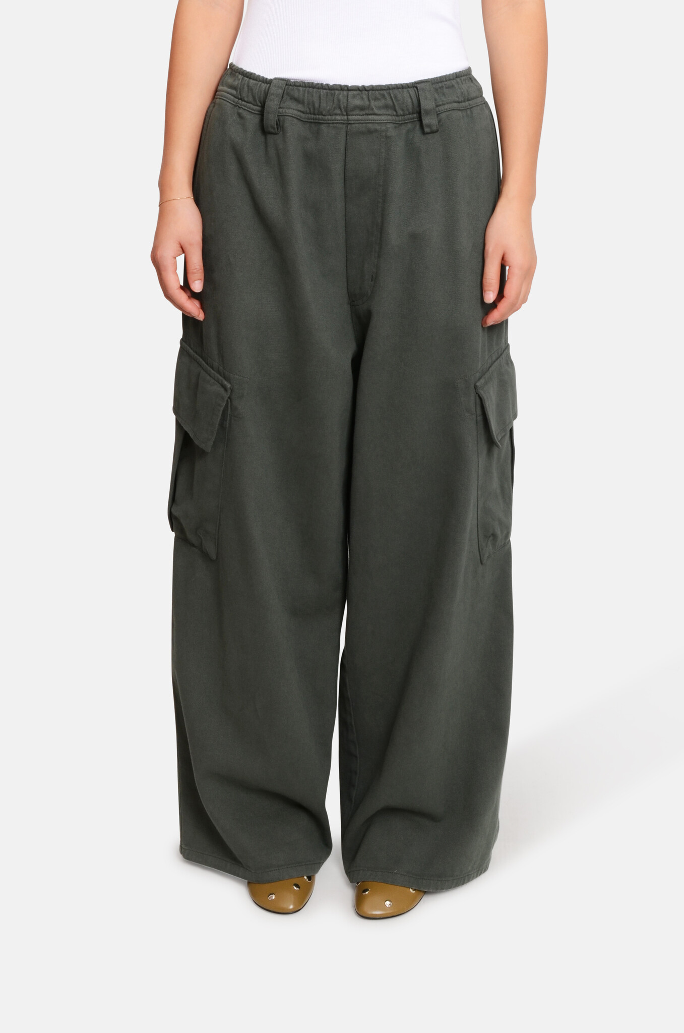 Romeo Baggy Pants Cotton Green Grey-1