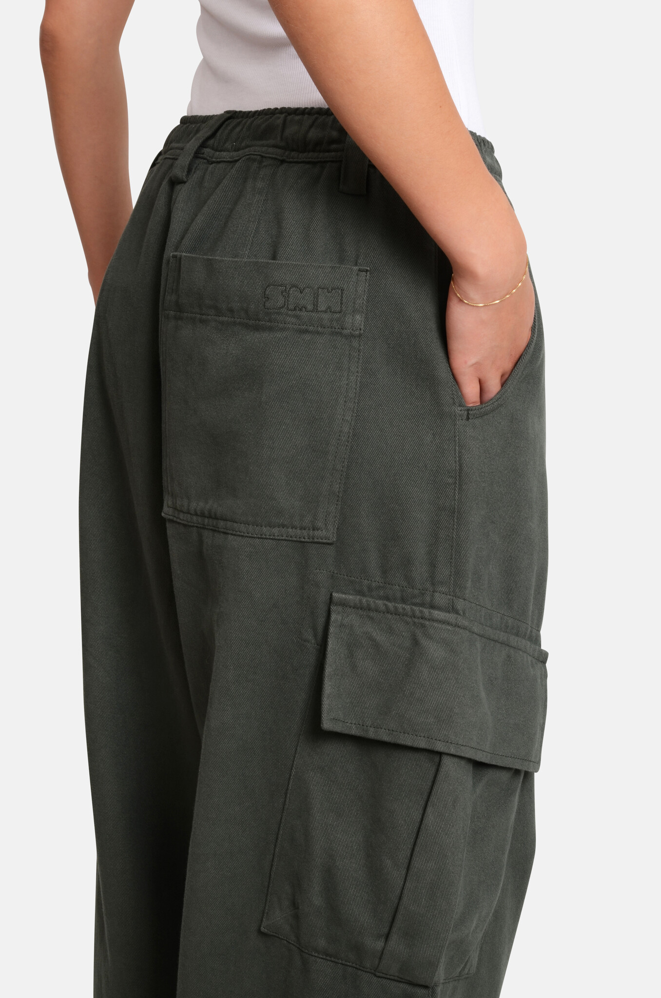 Romeo Baggy Pants Cotton Green Grey-5
