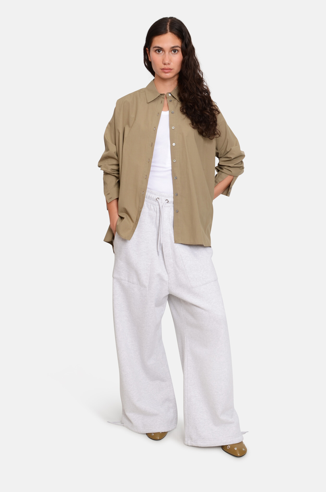 Hugo Baggy Sweat Pants Grey Melange-2
