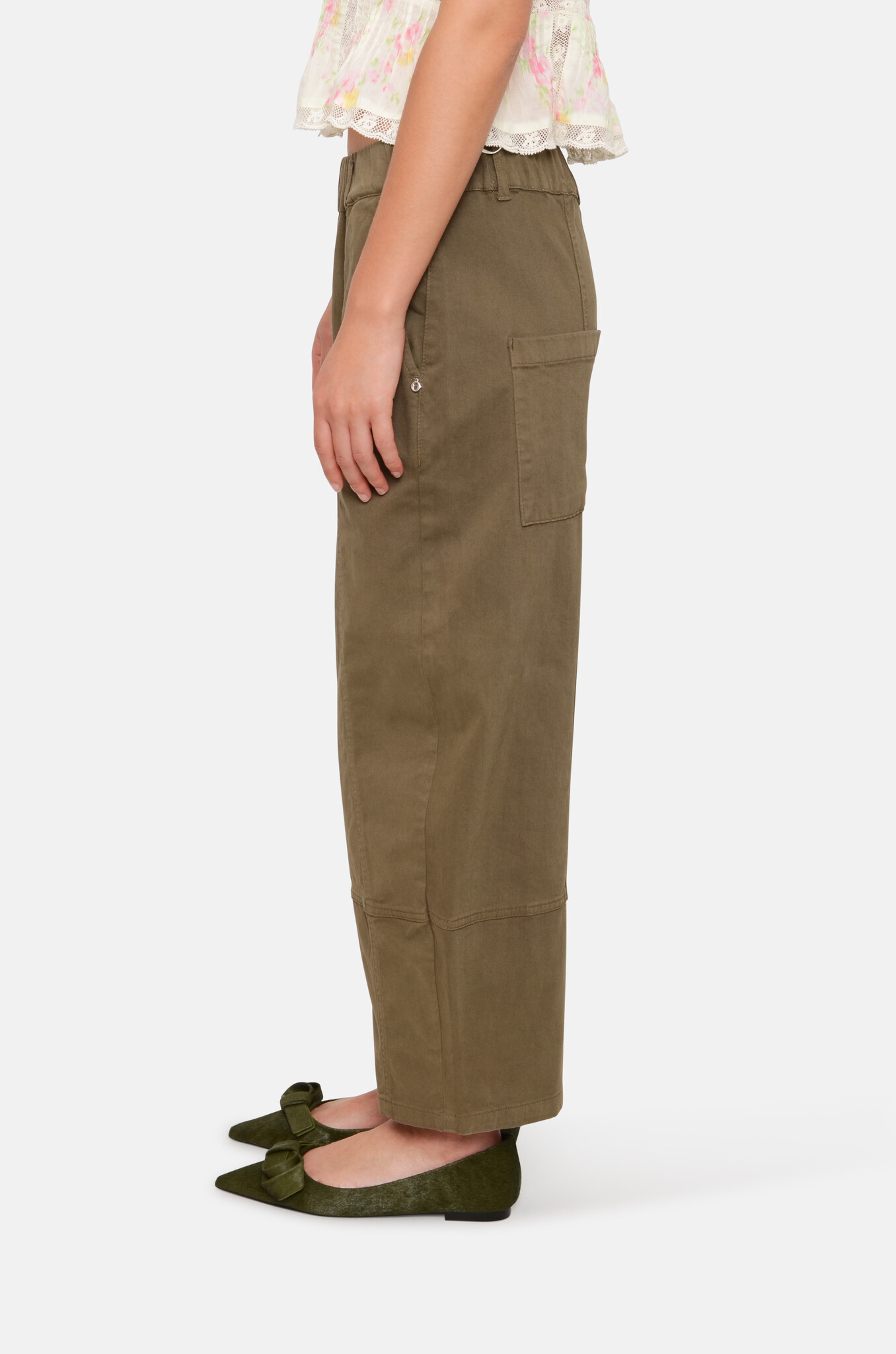 Gabardine balloon trousers in Selva-3