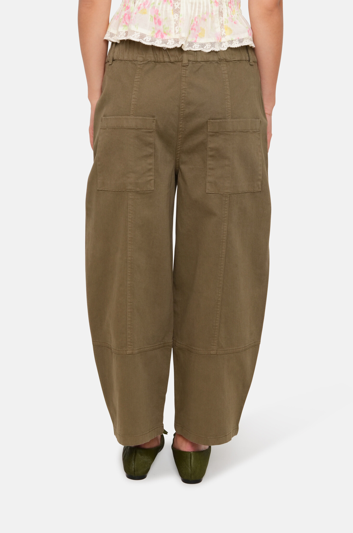 Gabardine balloon trousers in Selva-4