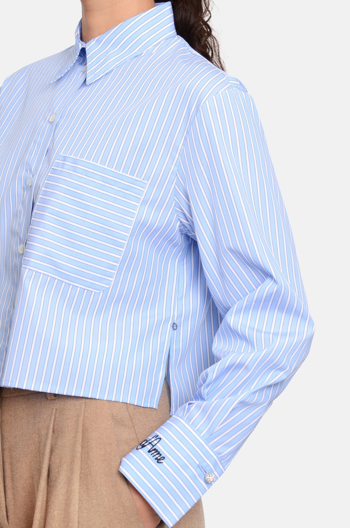 Cropped Striped Shirt-5