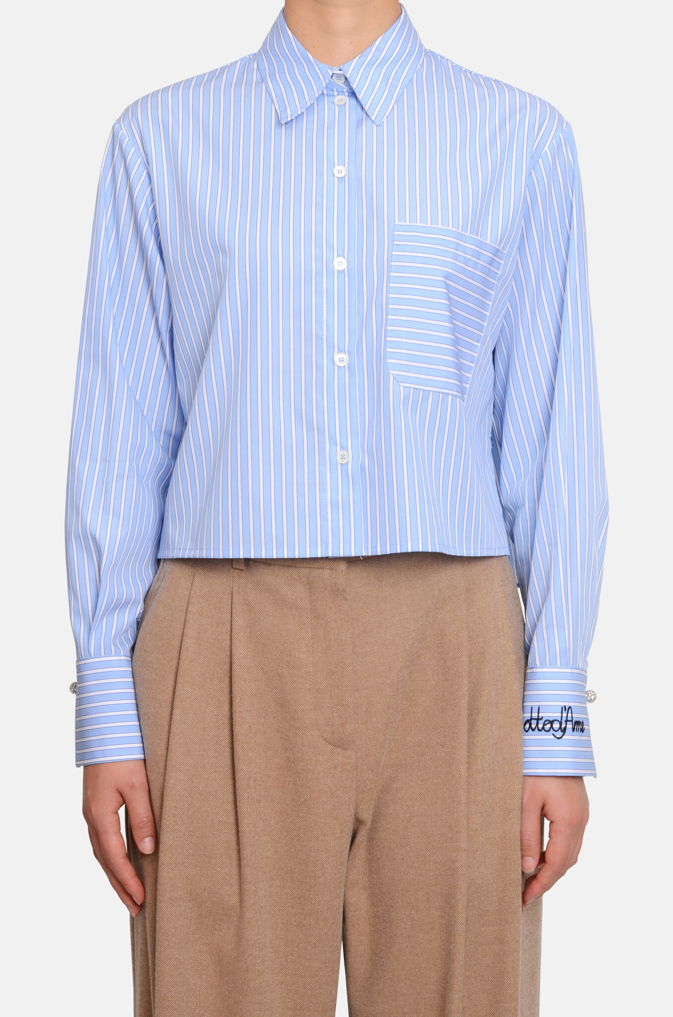 Cropped Striped Shirt-1