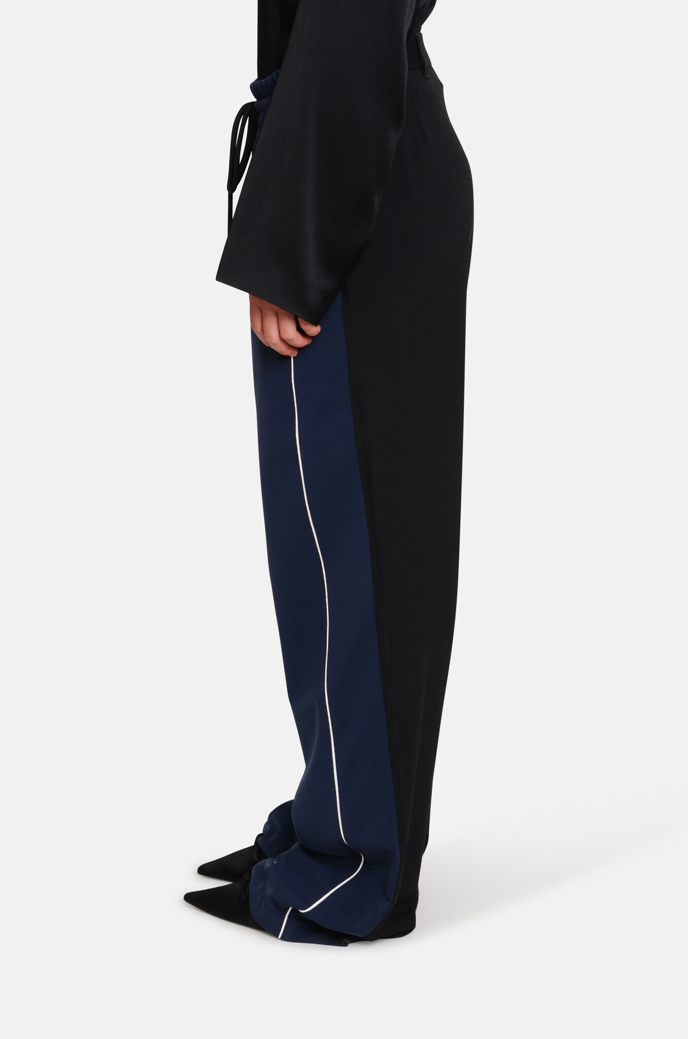 Polka Upcycling Pants in Dark Blue / Black-3