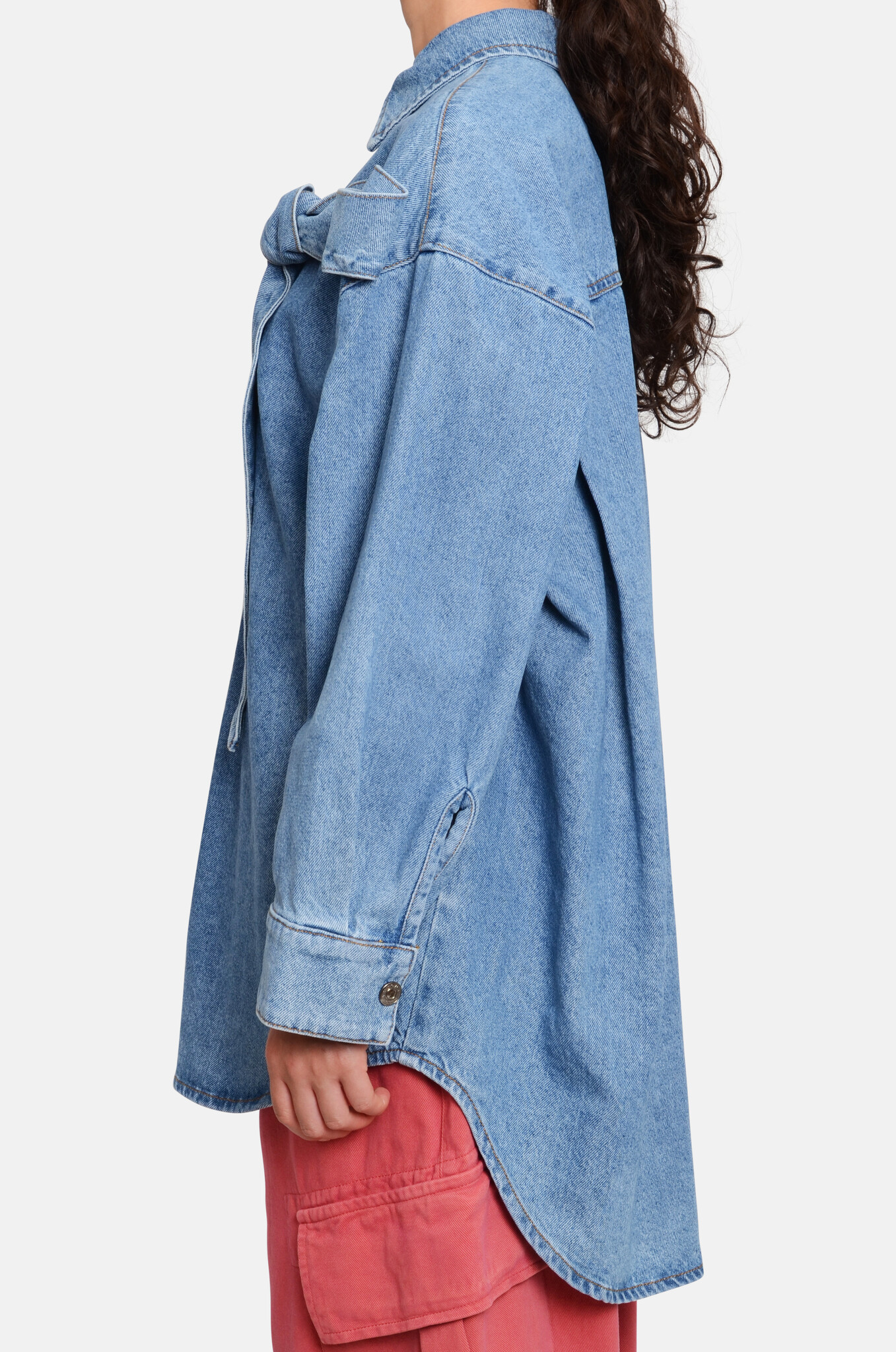 Denim Bow Over Shirt-3
