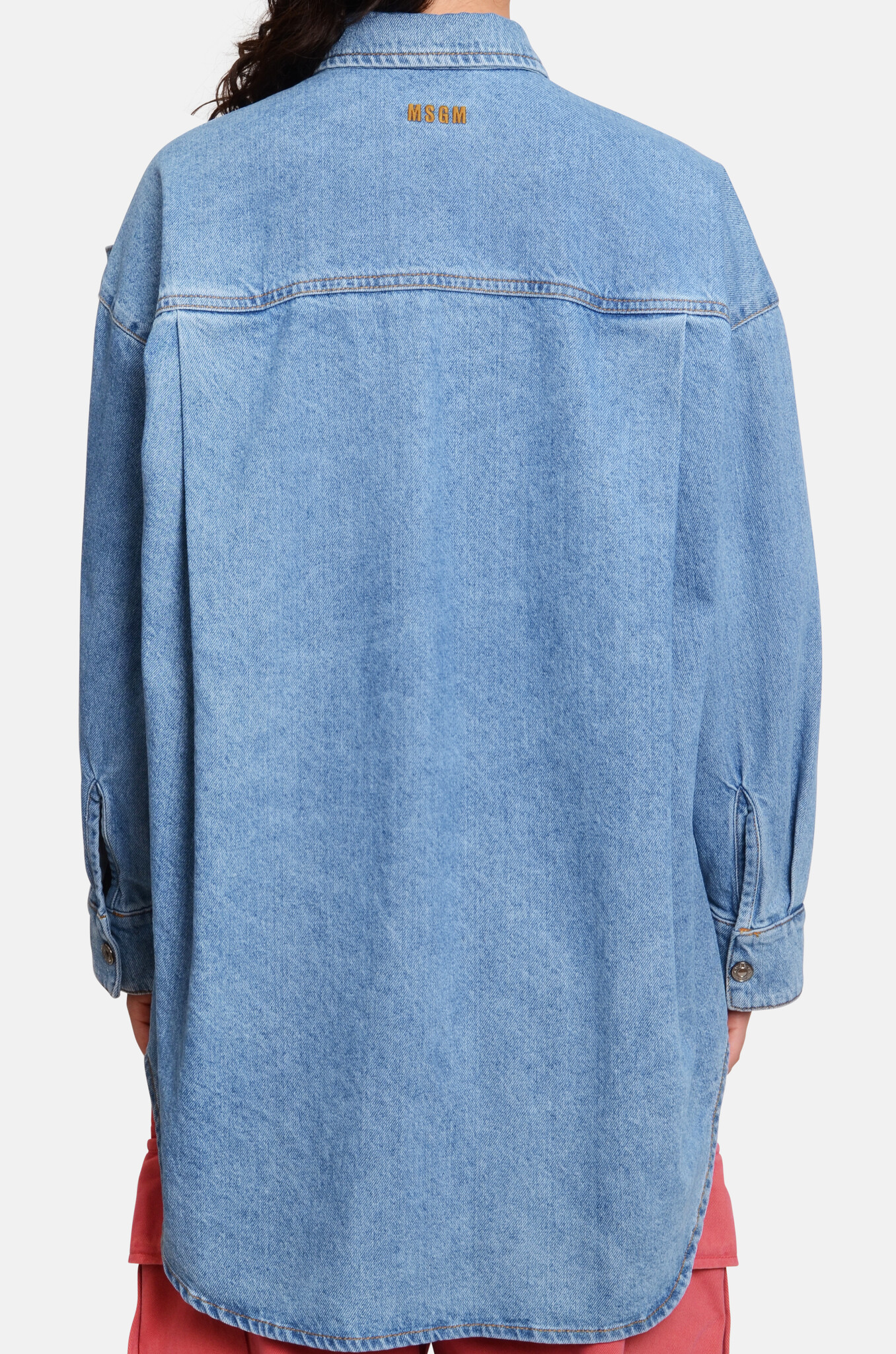 Denim Bow Over Shirt-4