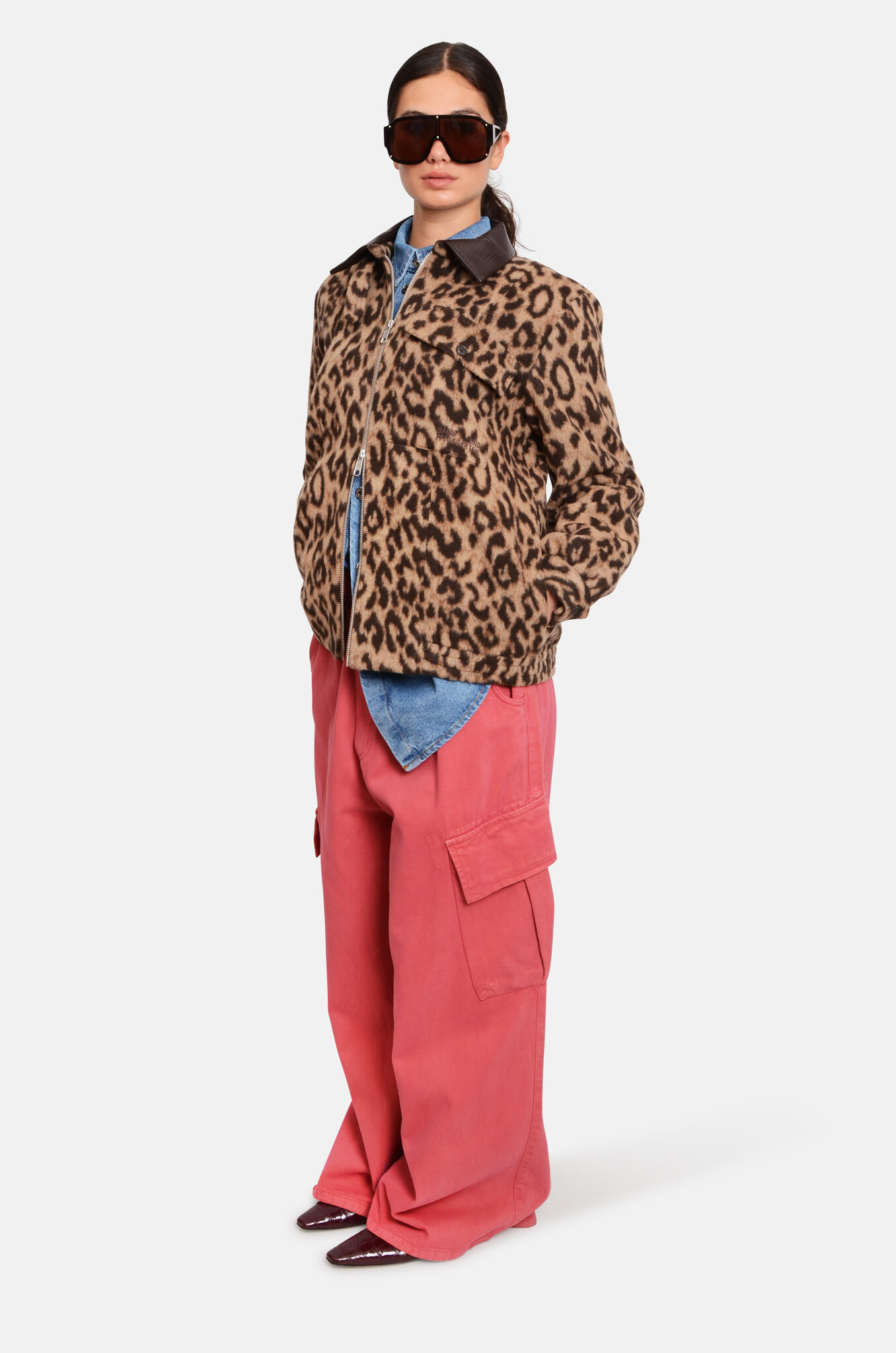 Beline Jacket in Wool Camel Leopard-2