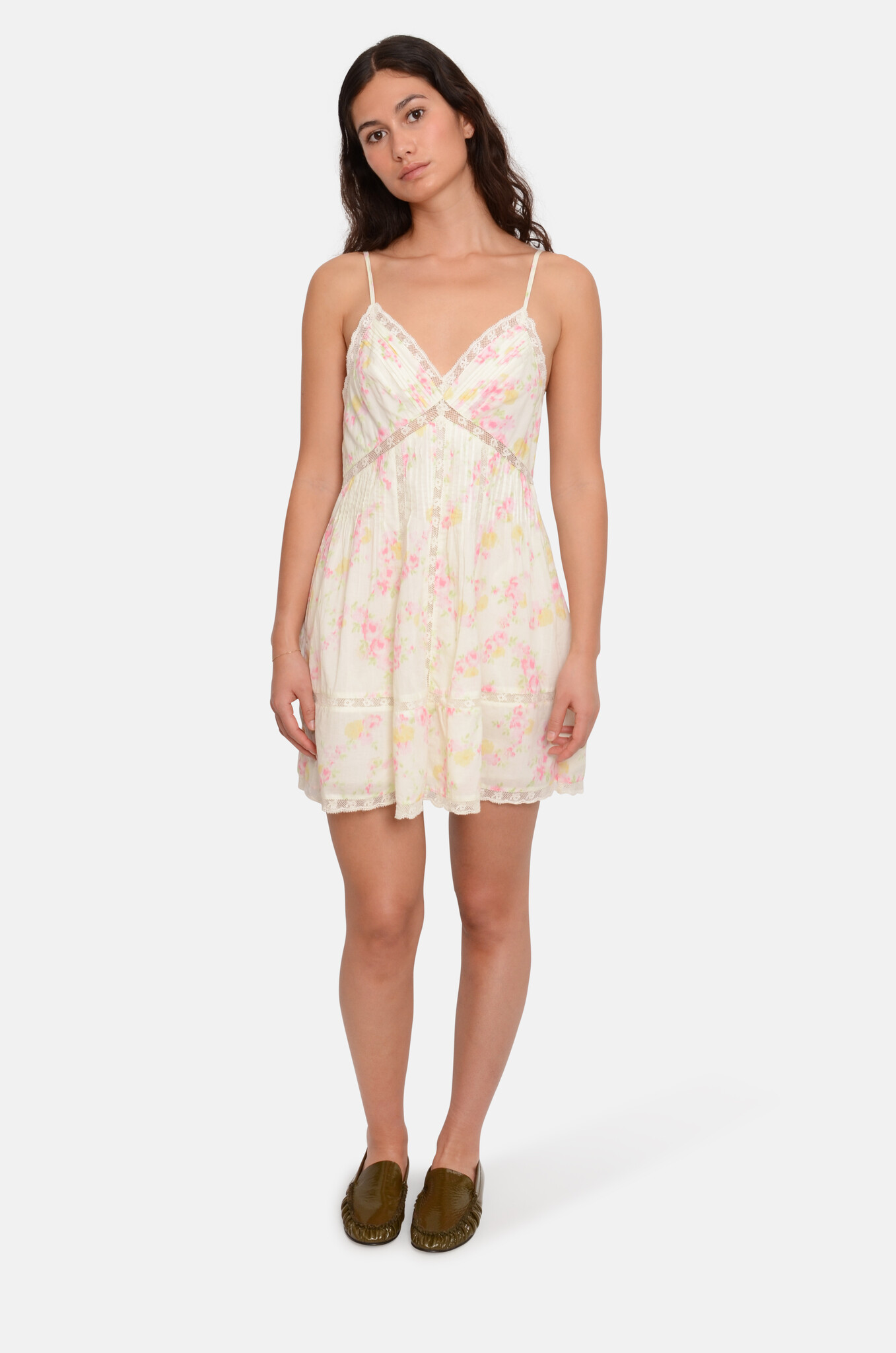 Docila Dress in White Peach-2