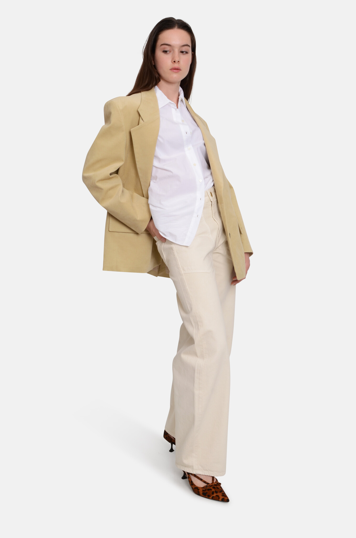 Cotton Poplin Shirt in Bianco-2