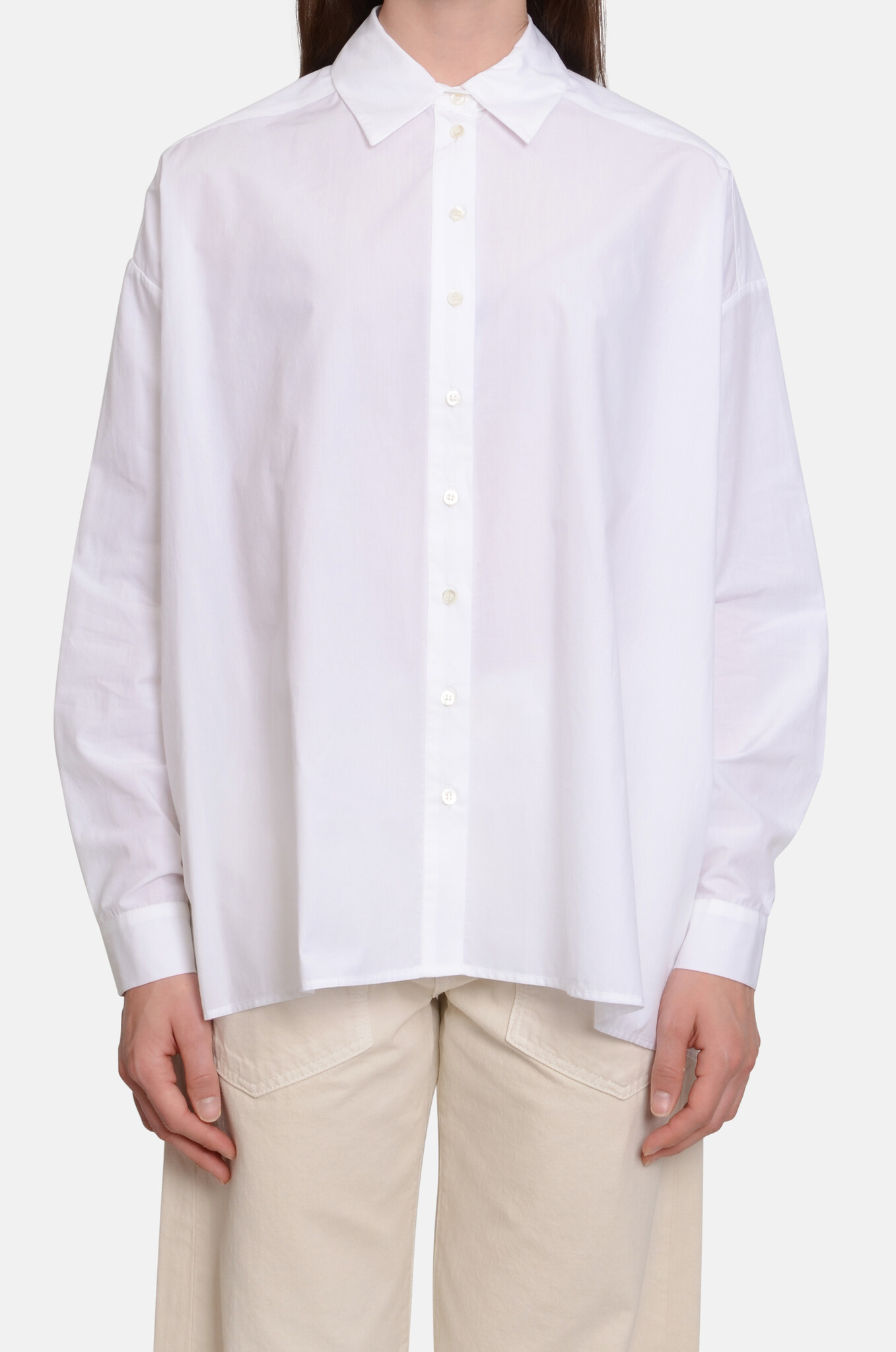 Cotton Poplin Shirt in Bianco-1