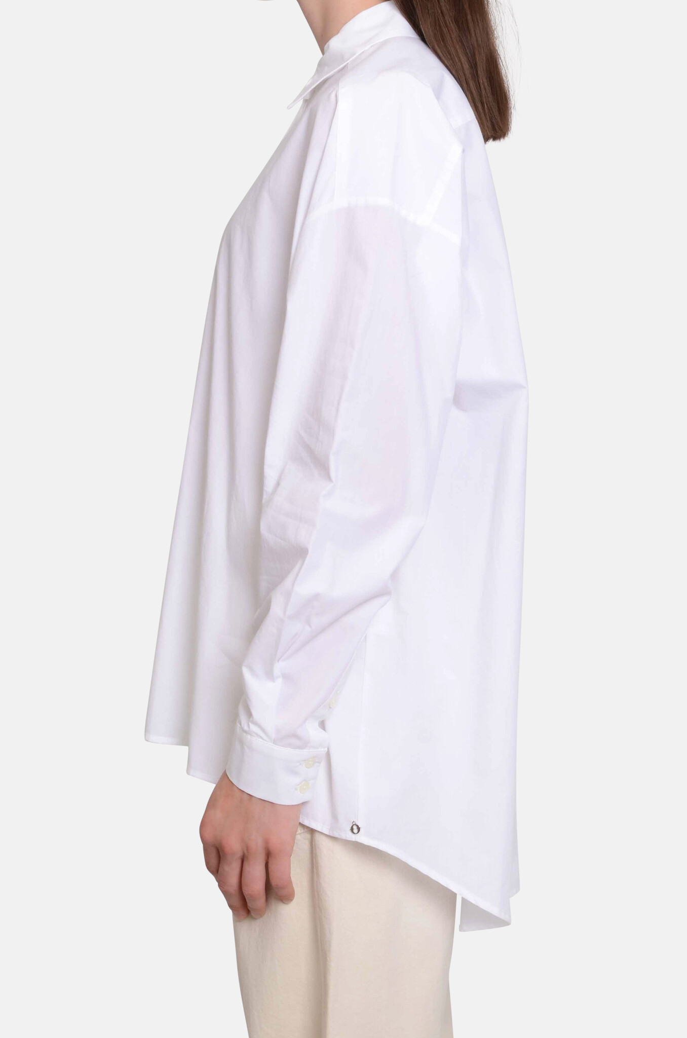 Cotton Poplin Shirt in Bianco-3