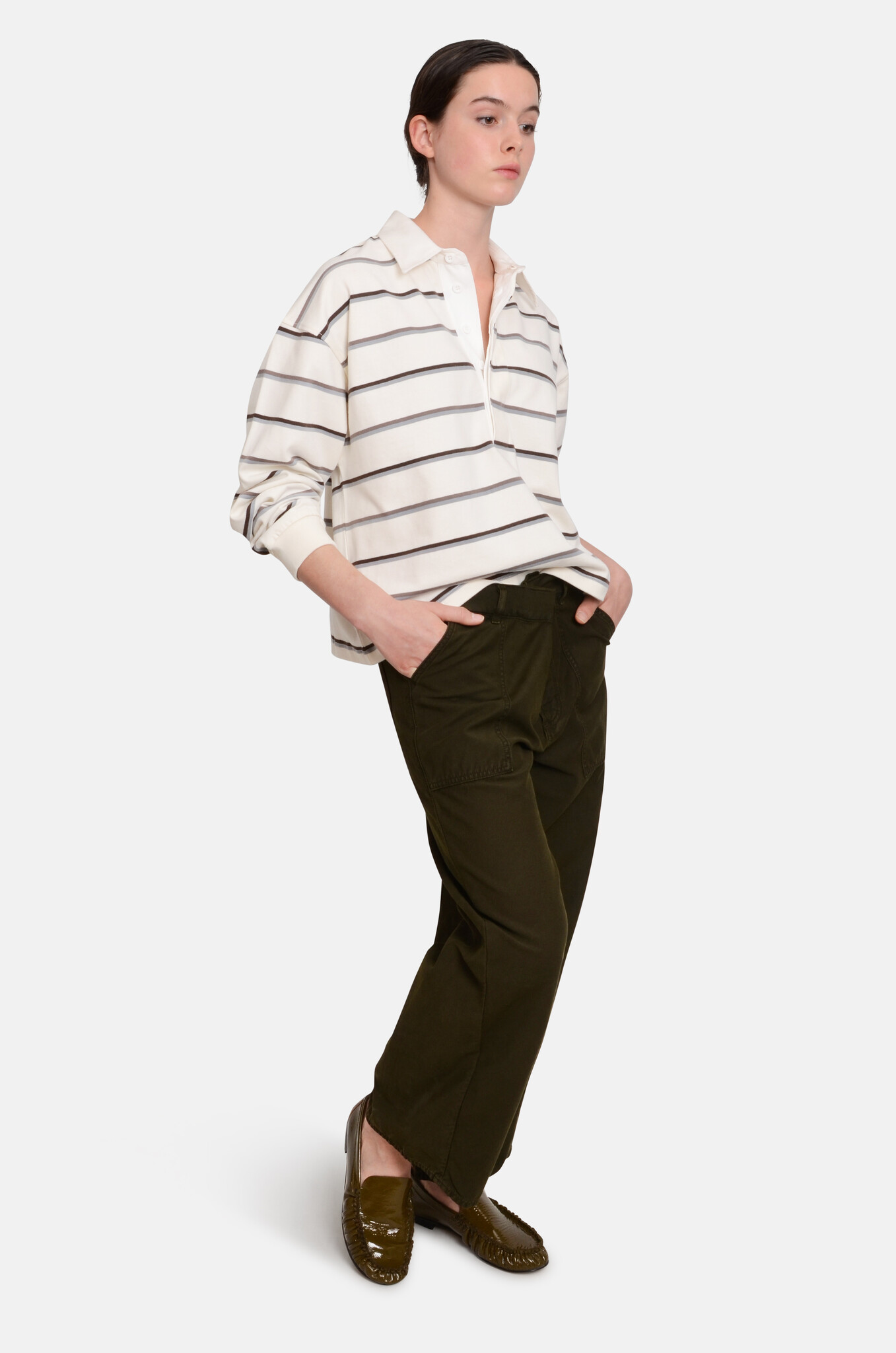 Ines Crop Utility Trouser In Moss-2