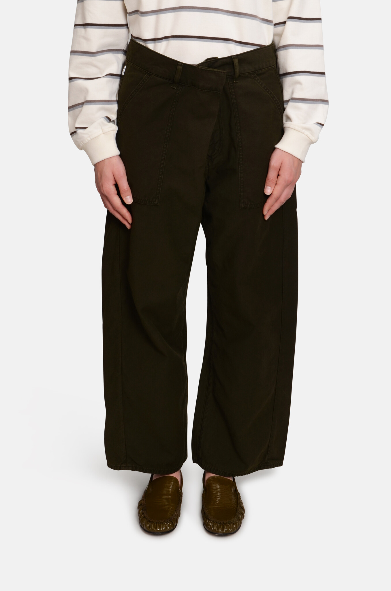 Ines Crop Utility Trouser In Moss-1