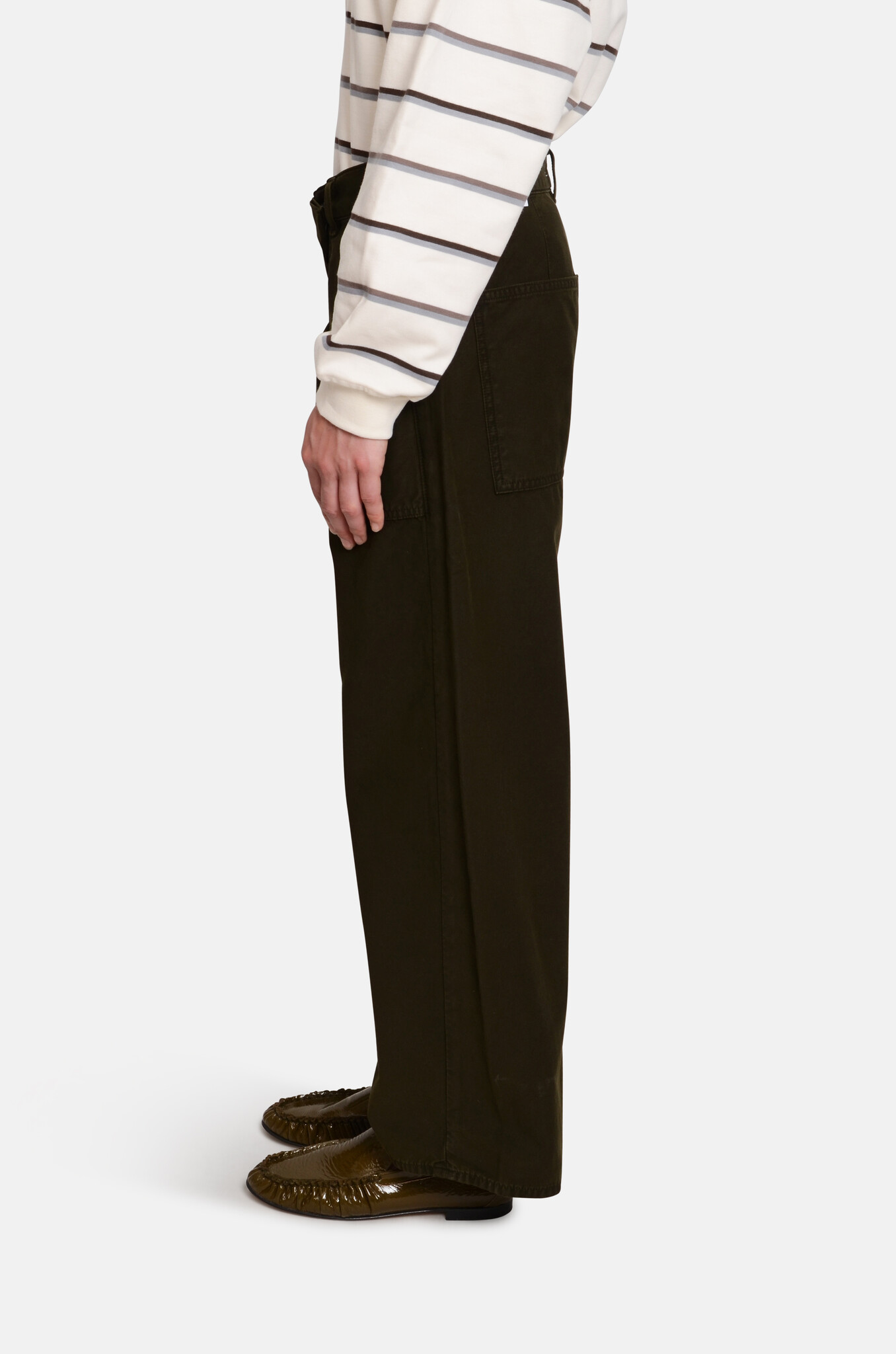Ines Crop Utility Trouser In Moss-3