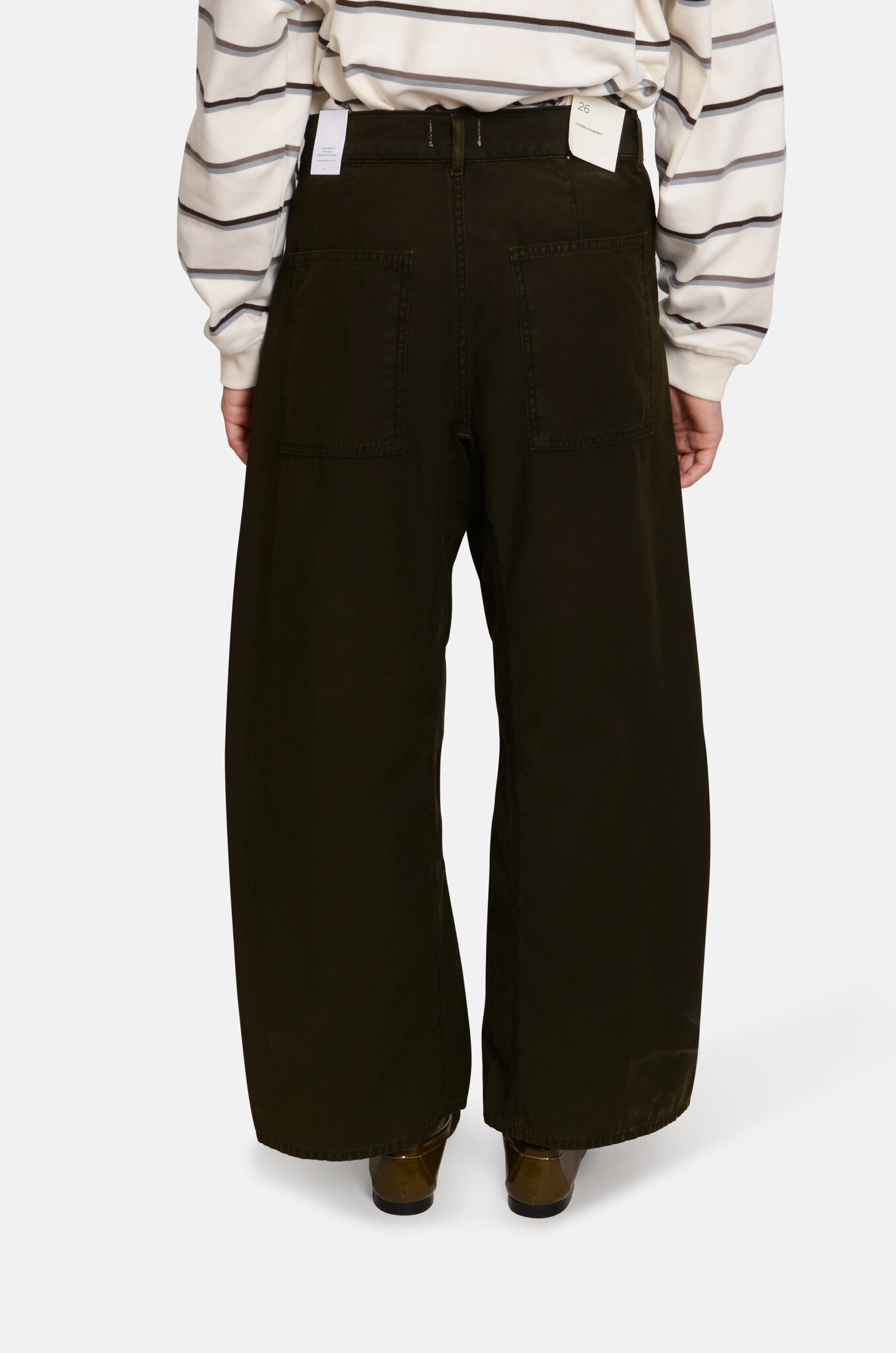 Ines Crop Utility Trouser In Moss-4