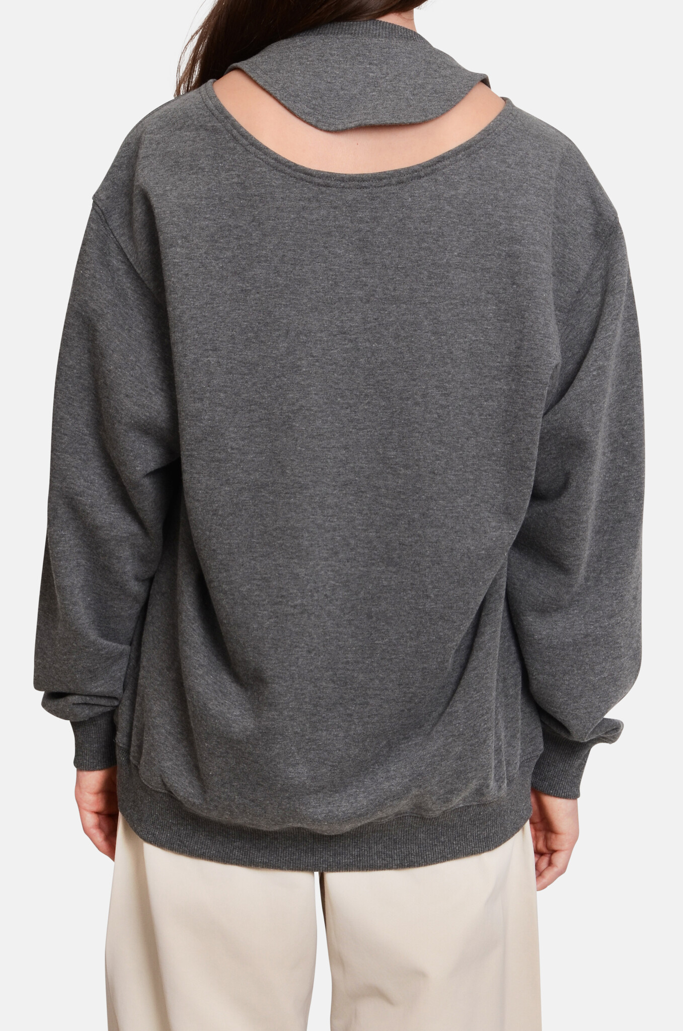 Dark Grey Movable Collar Sweatshirt-3