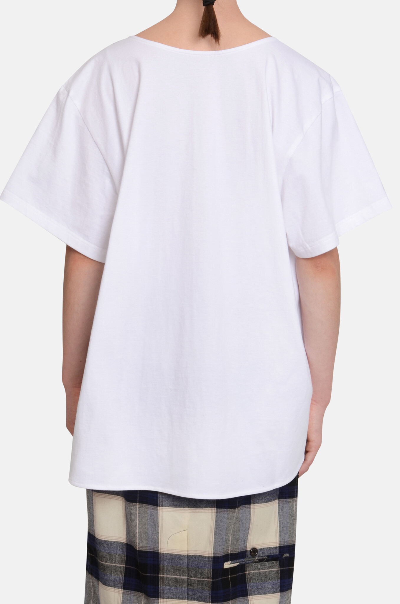 White Movable Collar Halfsleeve Shirt-4