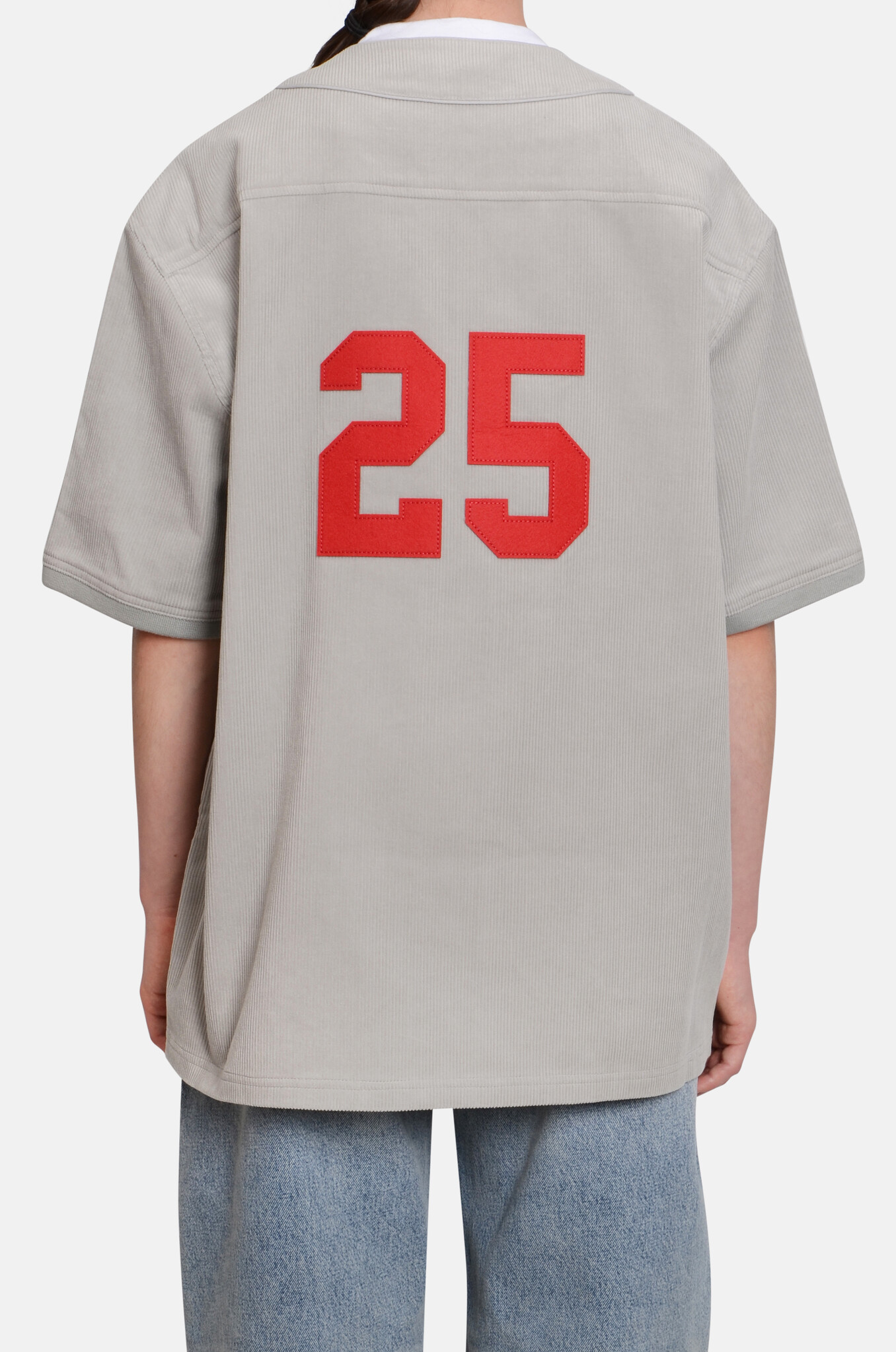 Grey Corduroy Baseball Shirt-4
