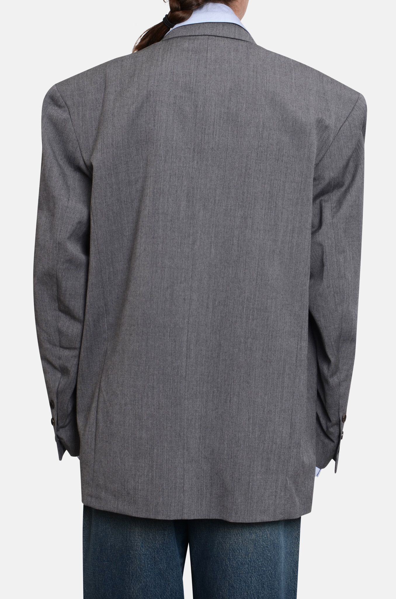 Grey Shirt Layered Blazer-4