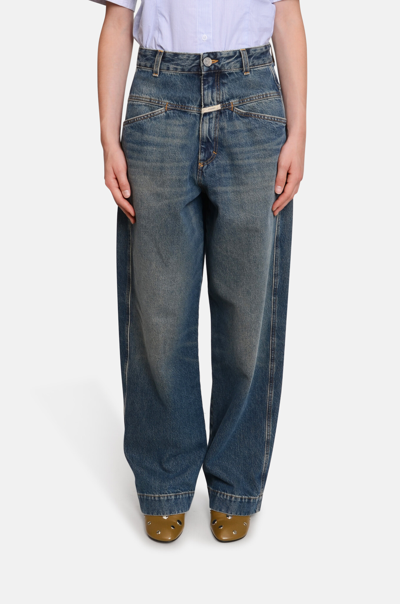 Deni-X Wide Jeans in Dark Blue-1