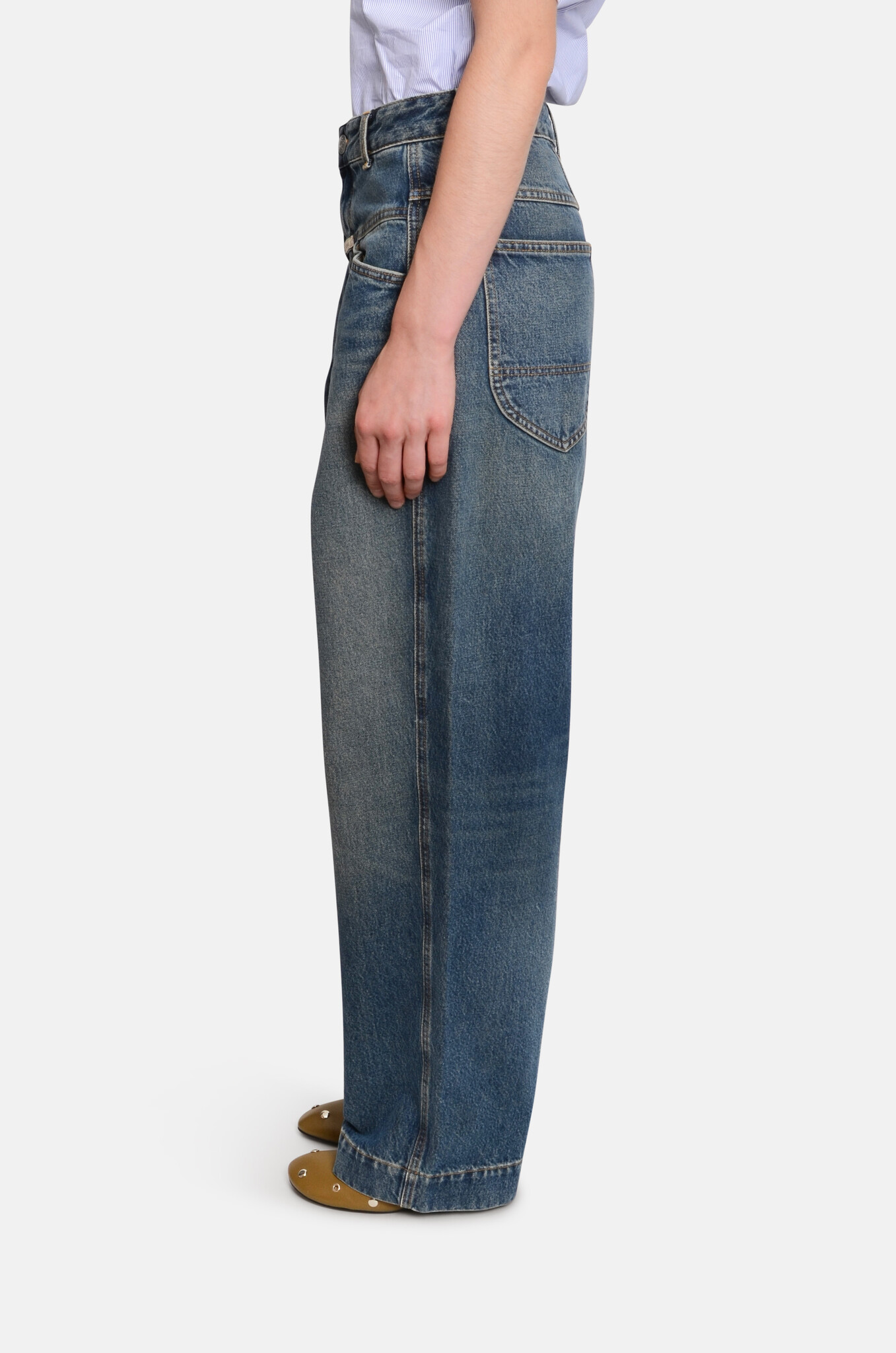 Deni-X Wide Jeans in Dark Blue-3