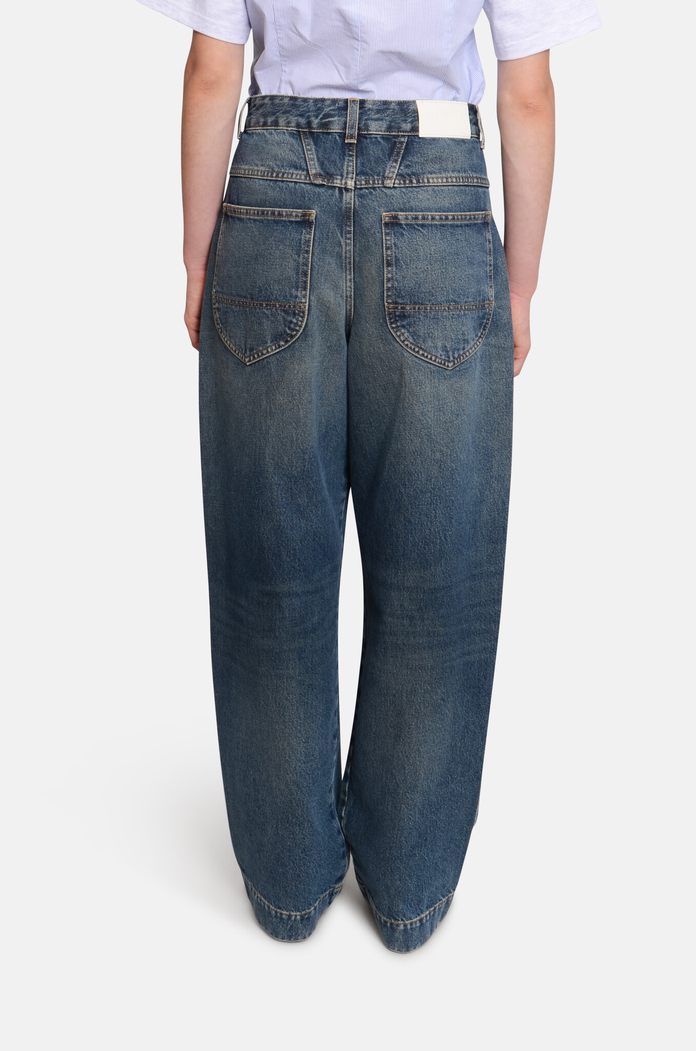 Deni-X Wide Jeans in Dark Blue-4