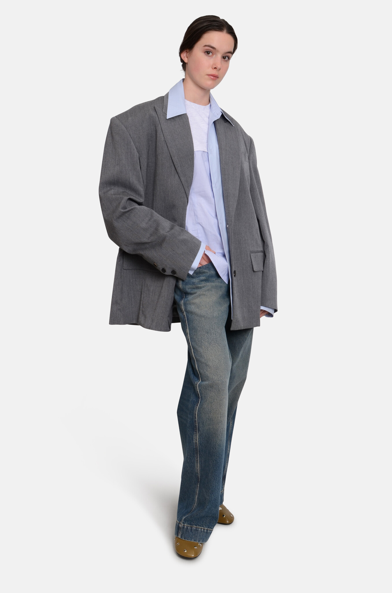 Deni-X Wide Jeans in Dark Blue-5