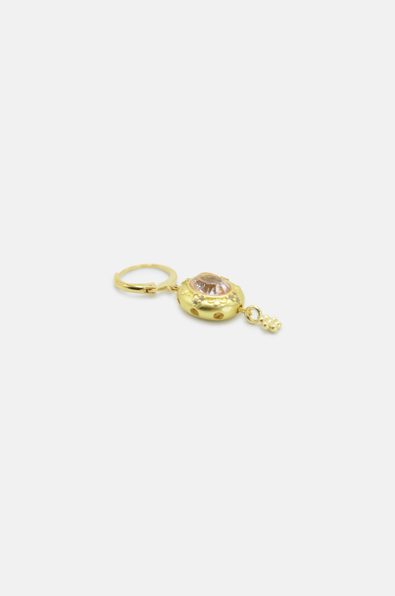 Faceted Pink Swarovski Charm Earring-2