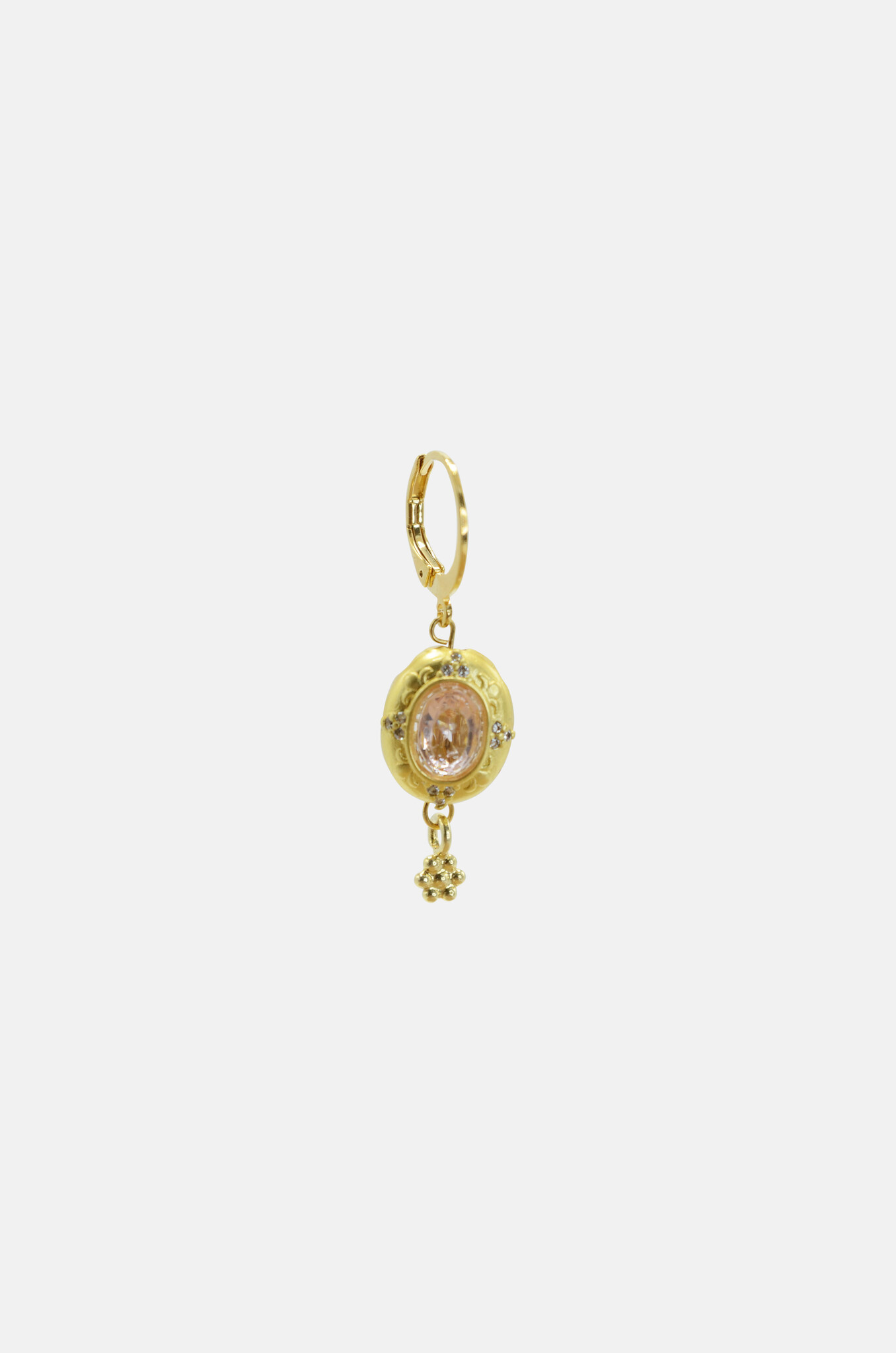 Faceted Pink Swarovski Charm Earring-1