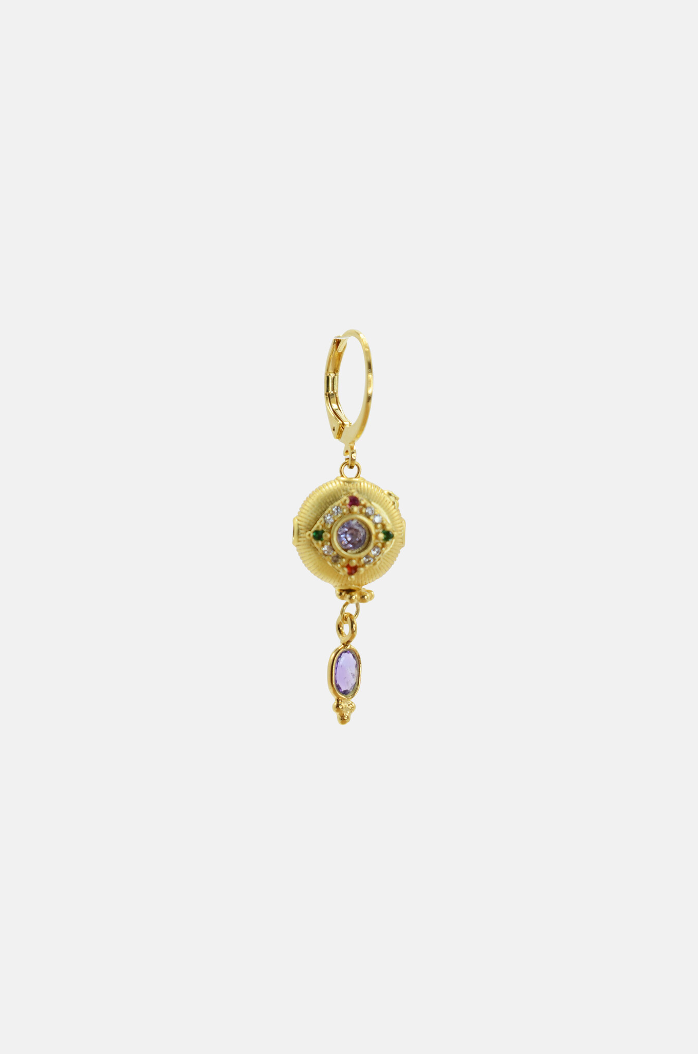 Faceted Multi Coloured Swarovski Charm Earring-1