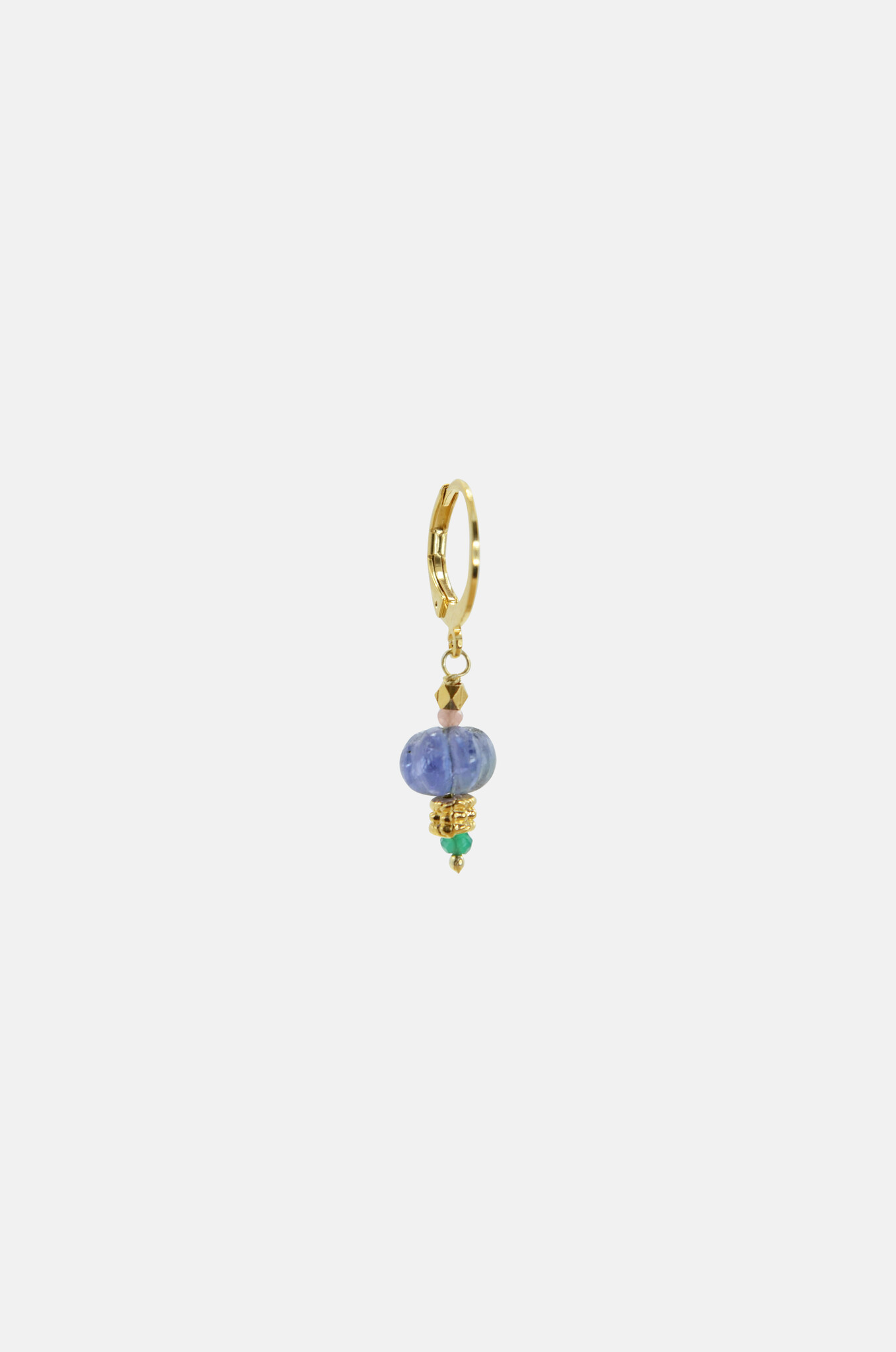 Faceted Blue Agate Charm Earring-1