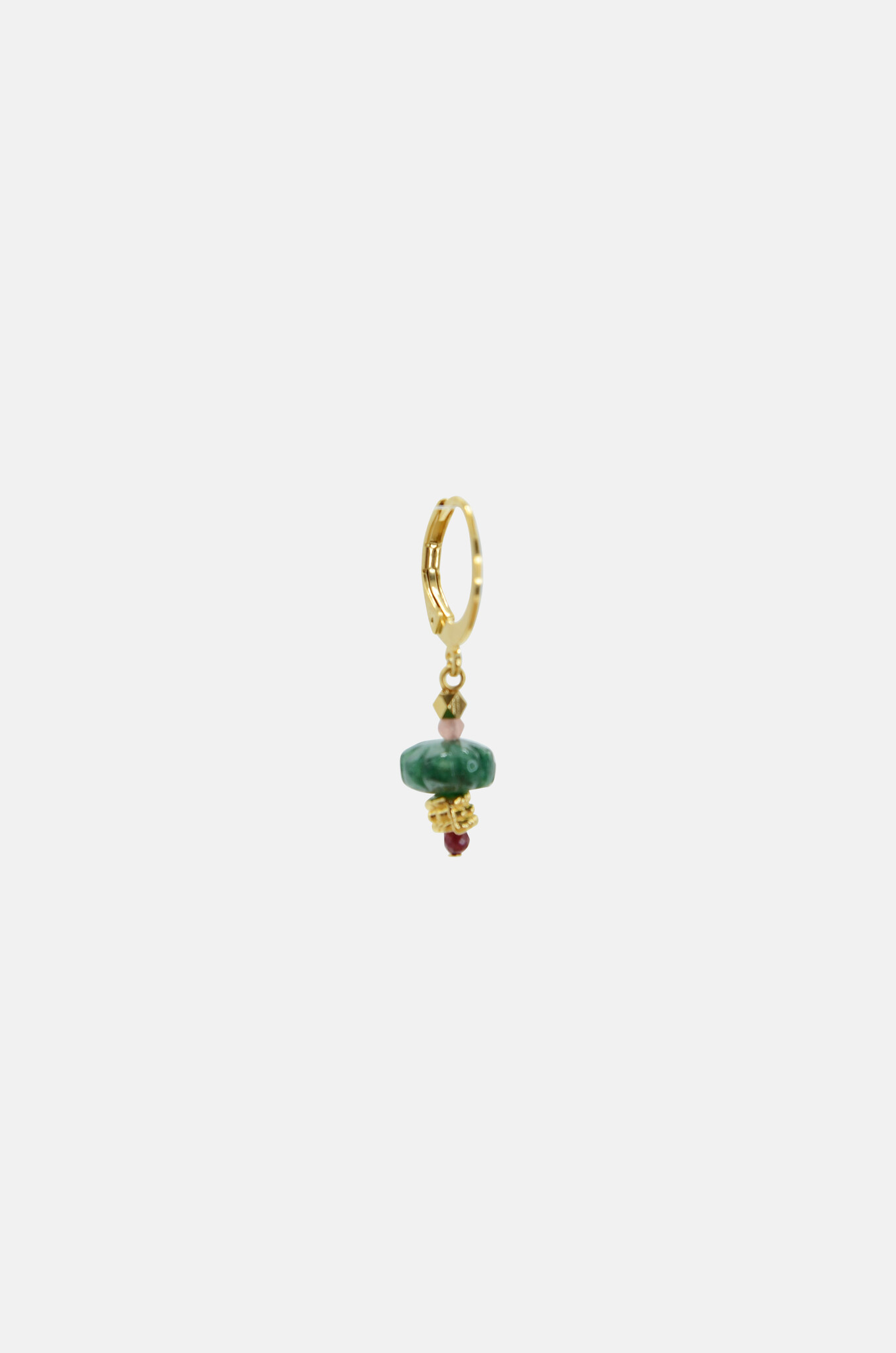 Faceted Green Agate Charm Earring-1