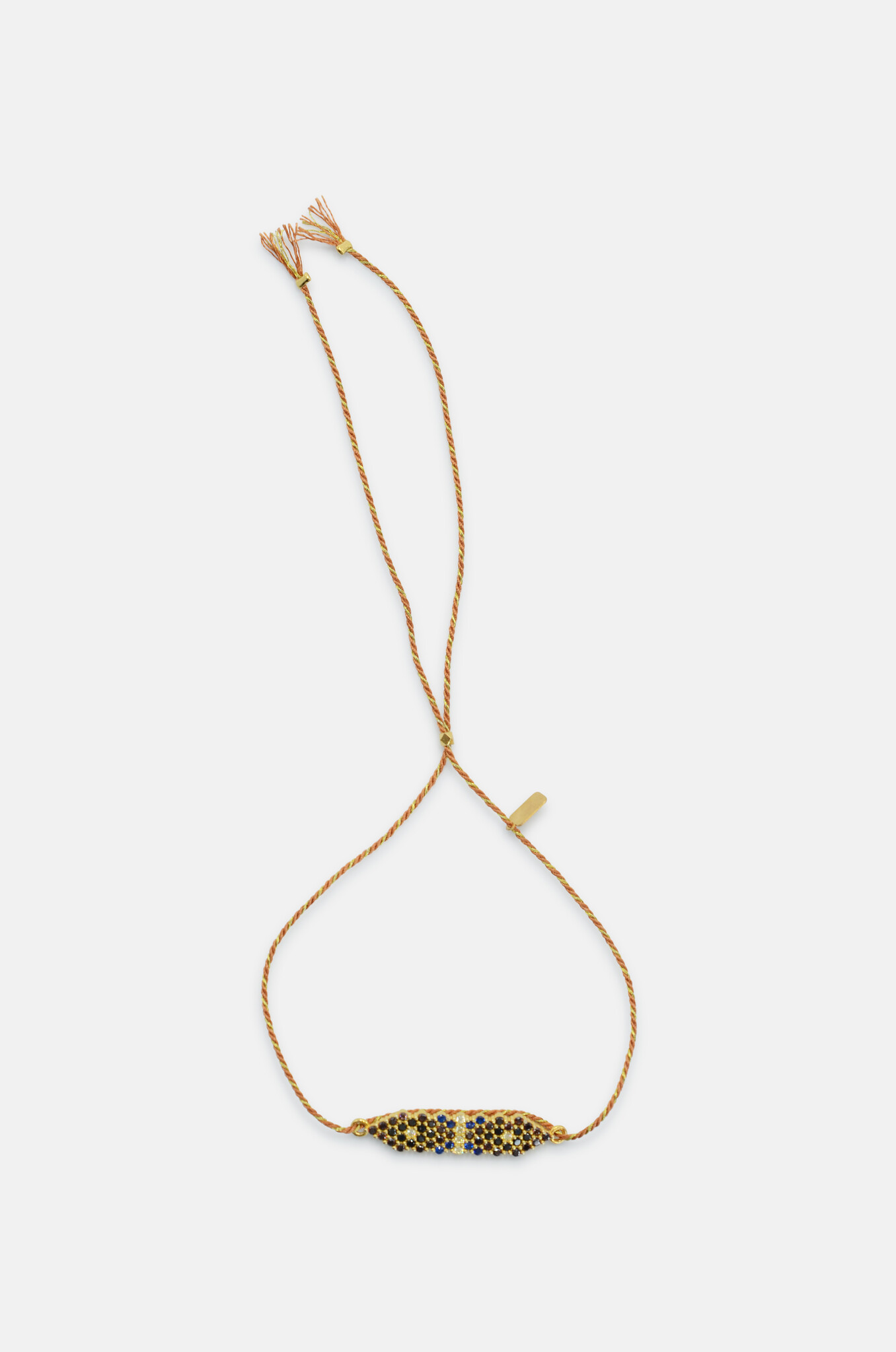 Multicoloured Argyle Friendship Bracelet in Cognac-1