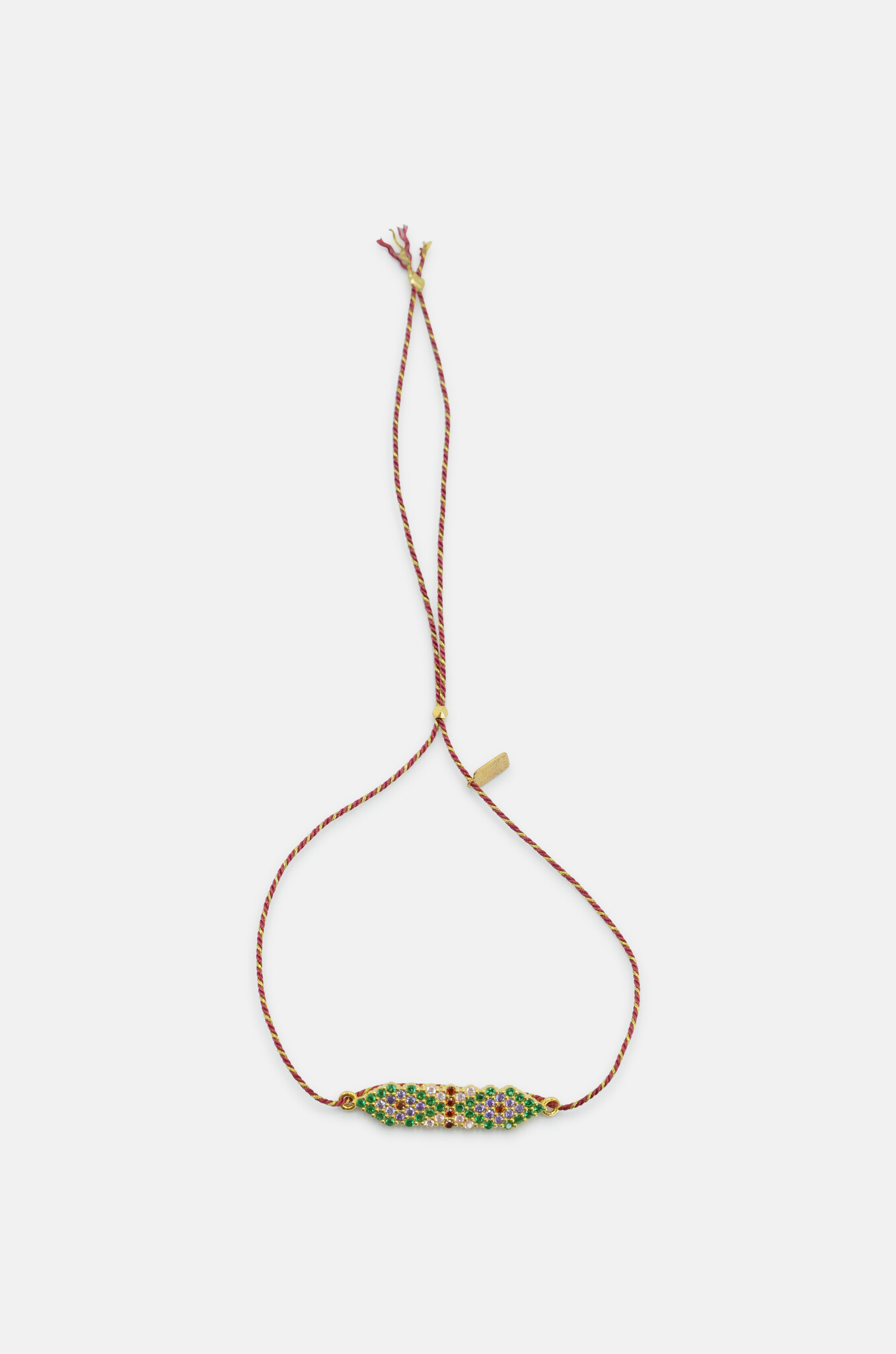 Multicoloured Argyle Friendship Bracelet in Burgundy-1