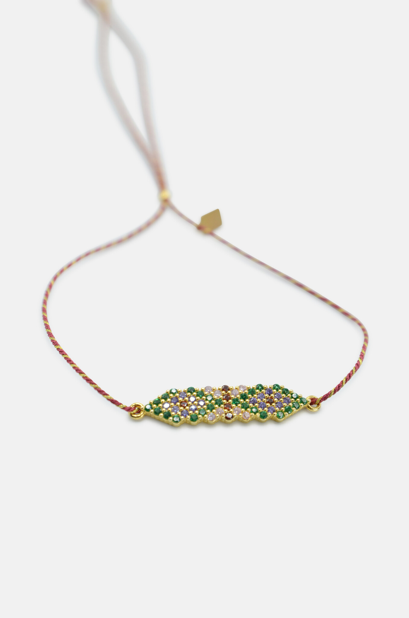 Multicoloured Argyle Friendship Bracelet in Burgundy-2