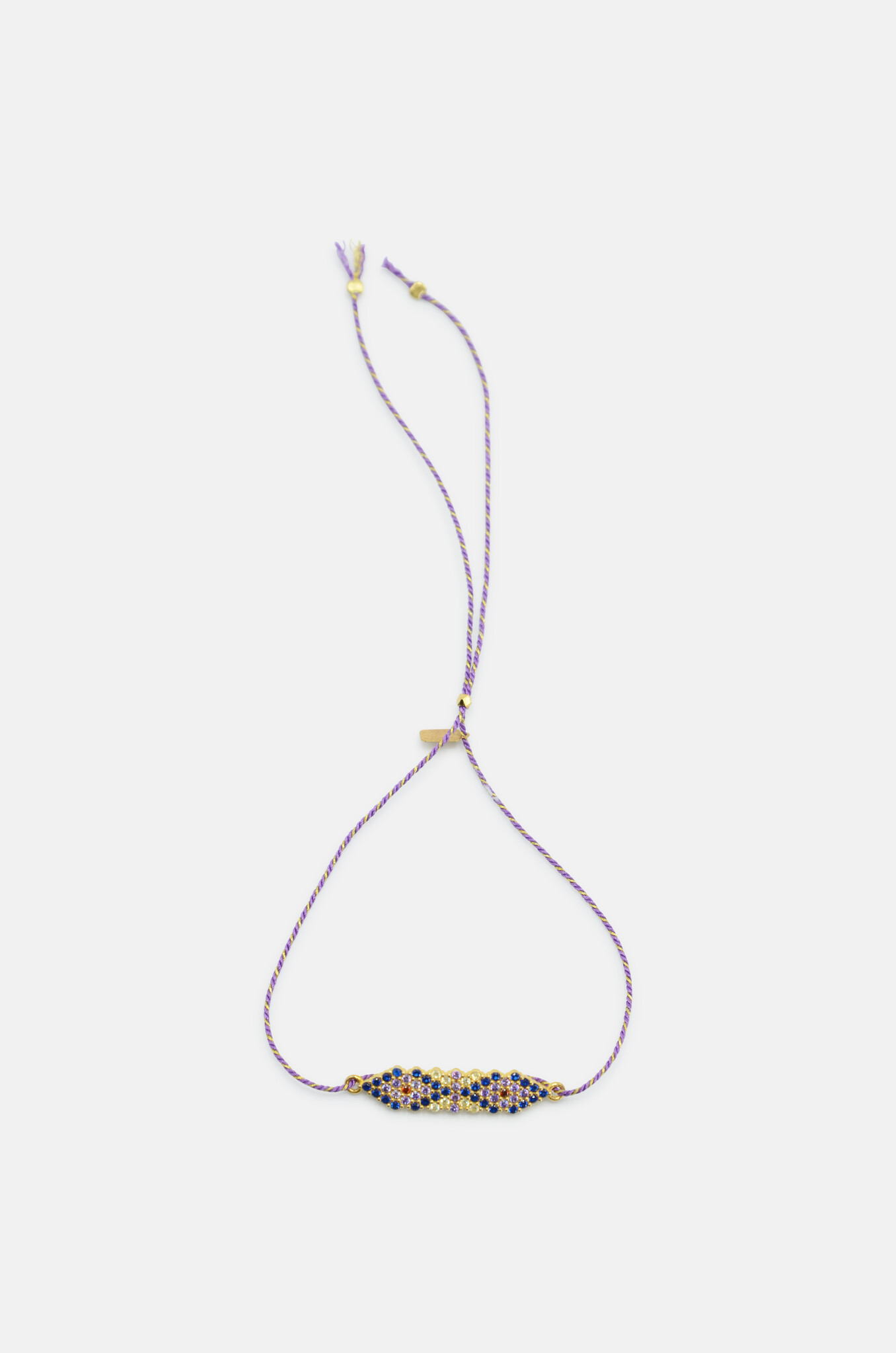 Multicoloured Argyle Friendship Bracelet in Purple-1